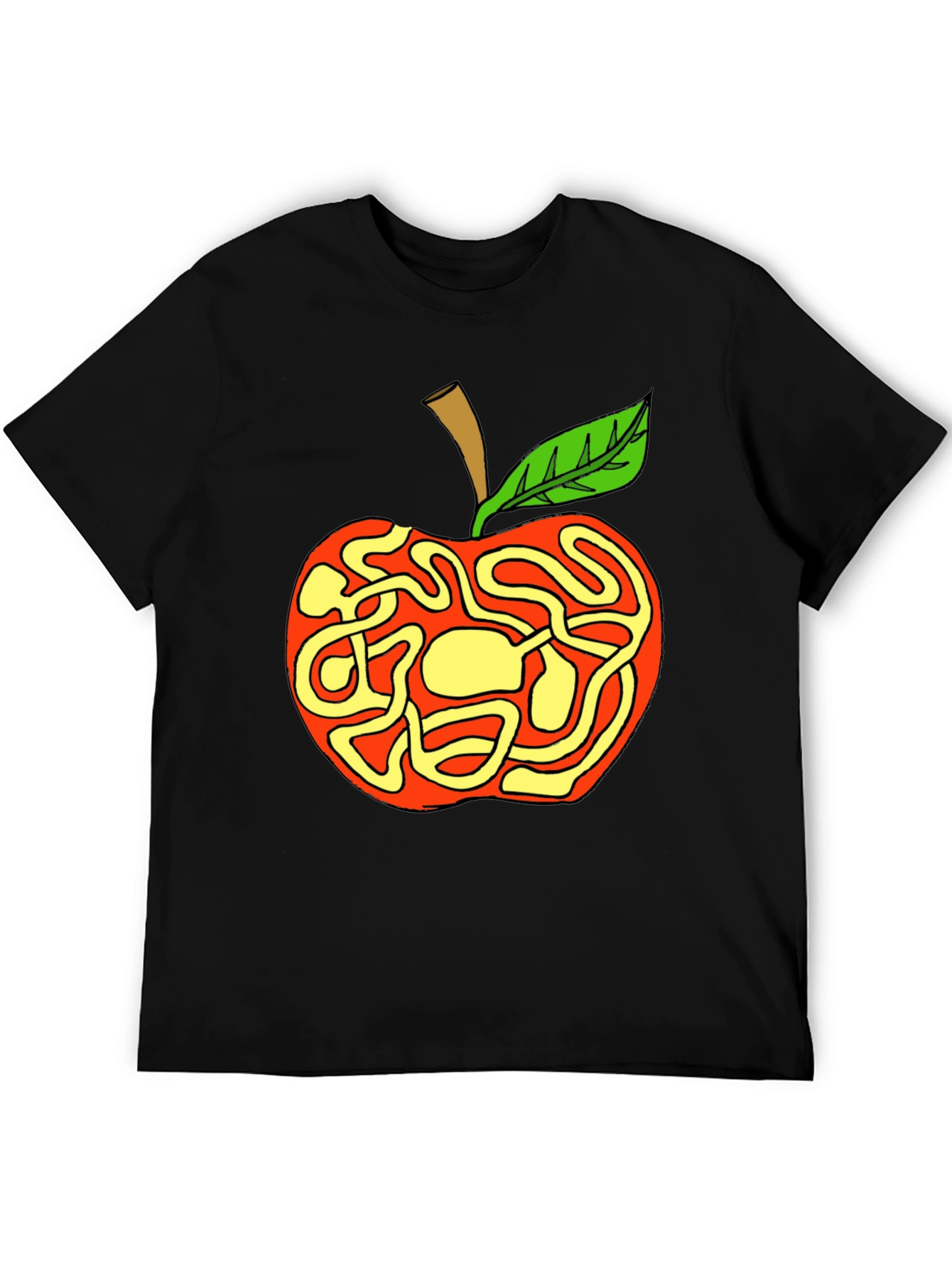 Apple Maze Graphic T-Shirt - Quirky Casual Wear
