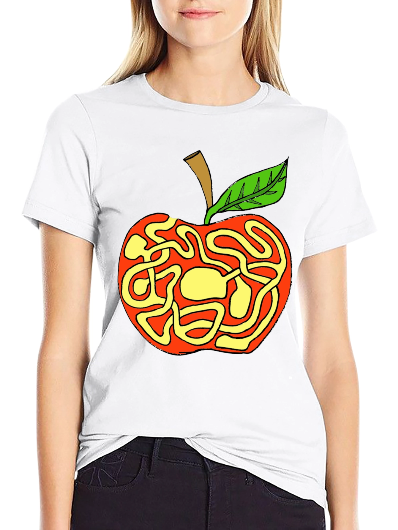 Apple Maze Graphic T-Shirt - Quirky Casual Wear