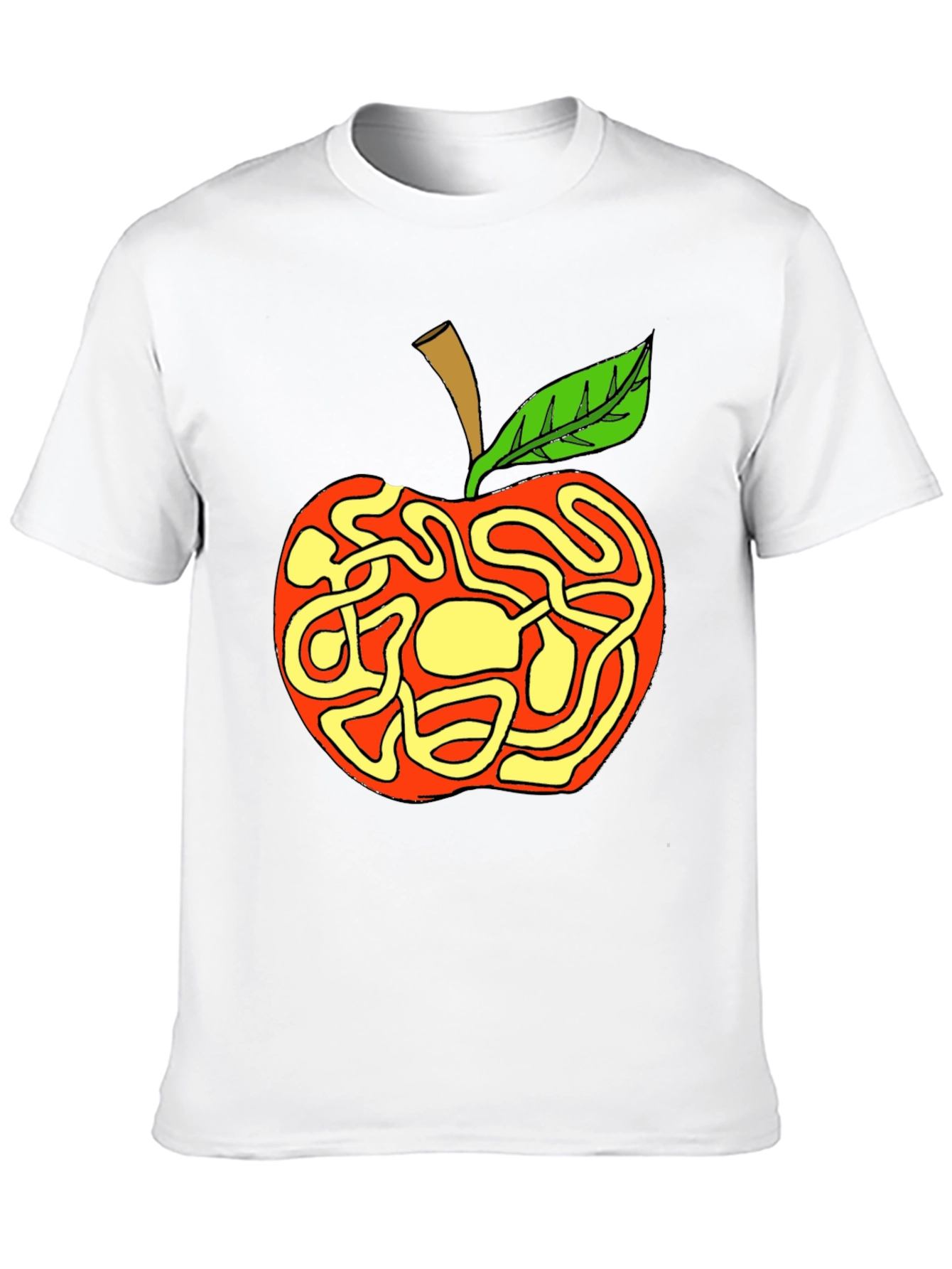 Apple Maze Graphic T-Shirt - Quirky Casual Wear