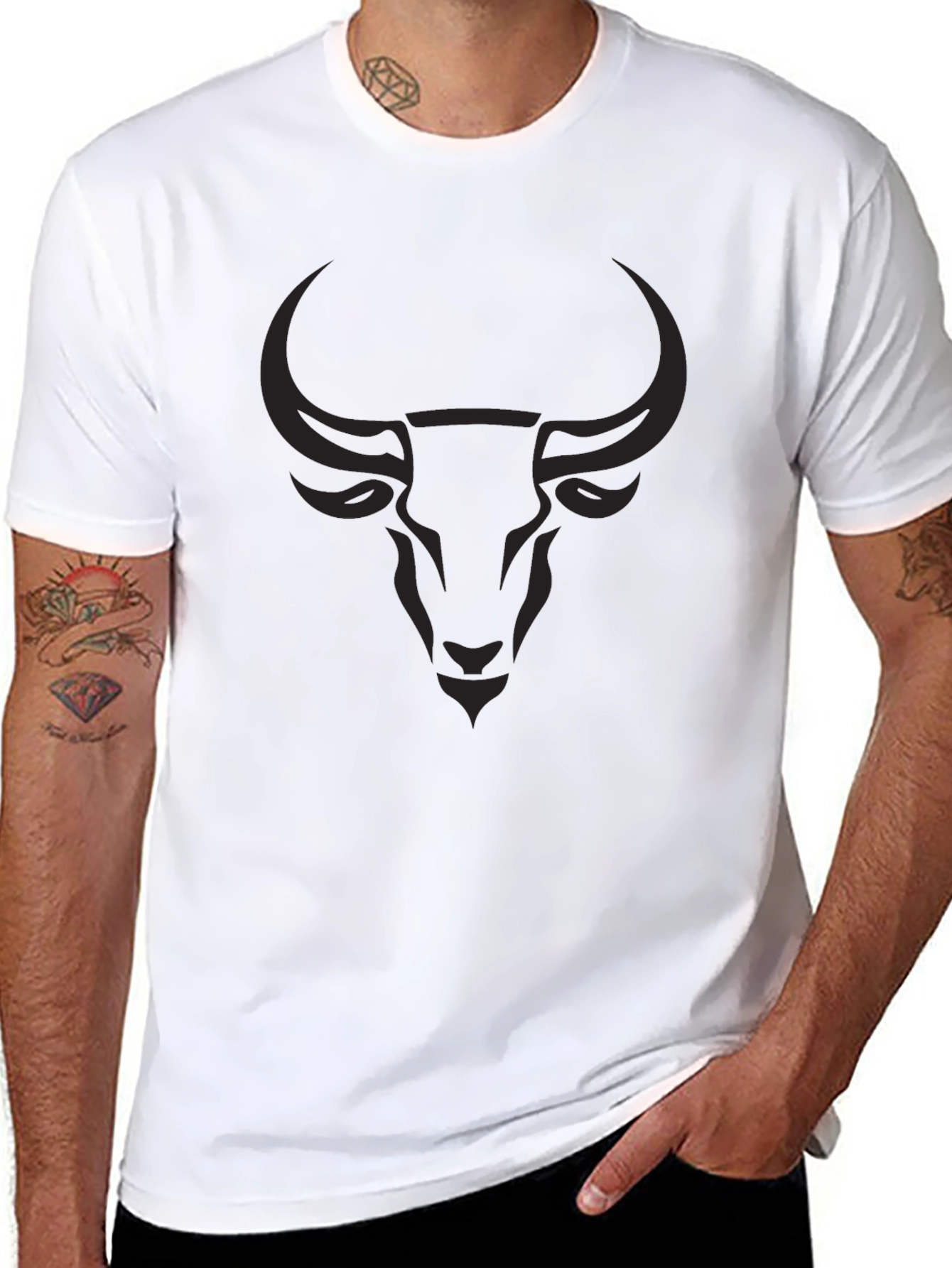 Black Bull Graphic Tee - Mens Soft Cotton T-Shirt