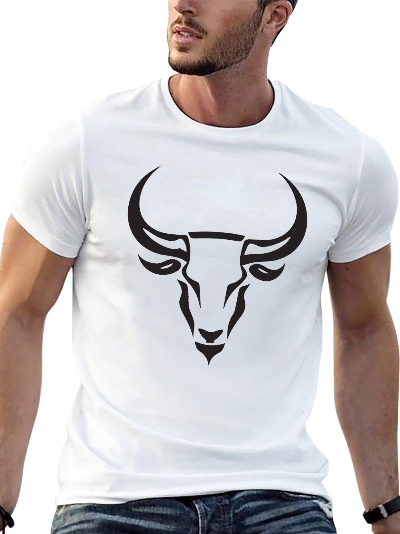 Black Bull Graphic Tee - Mens Soft Cotton T-Shirt