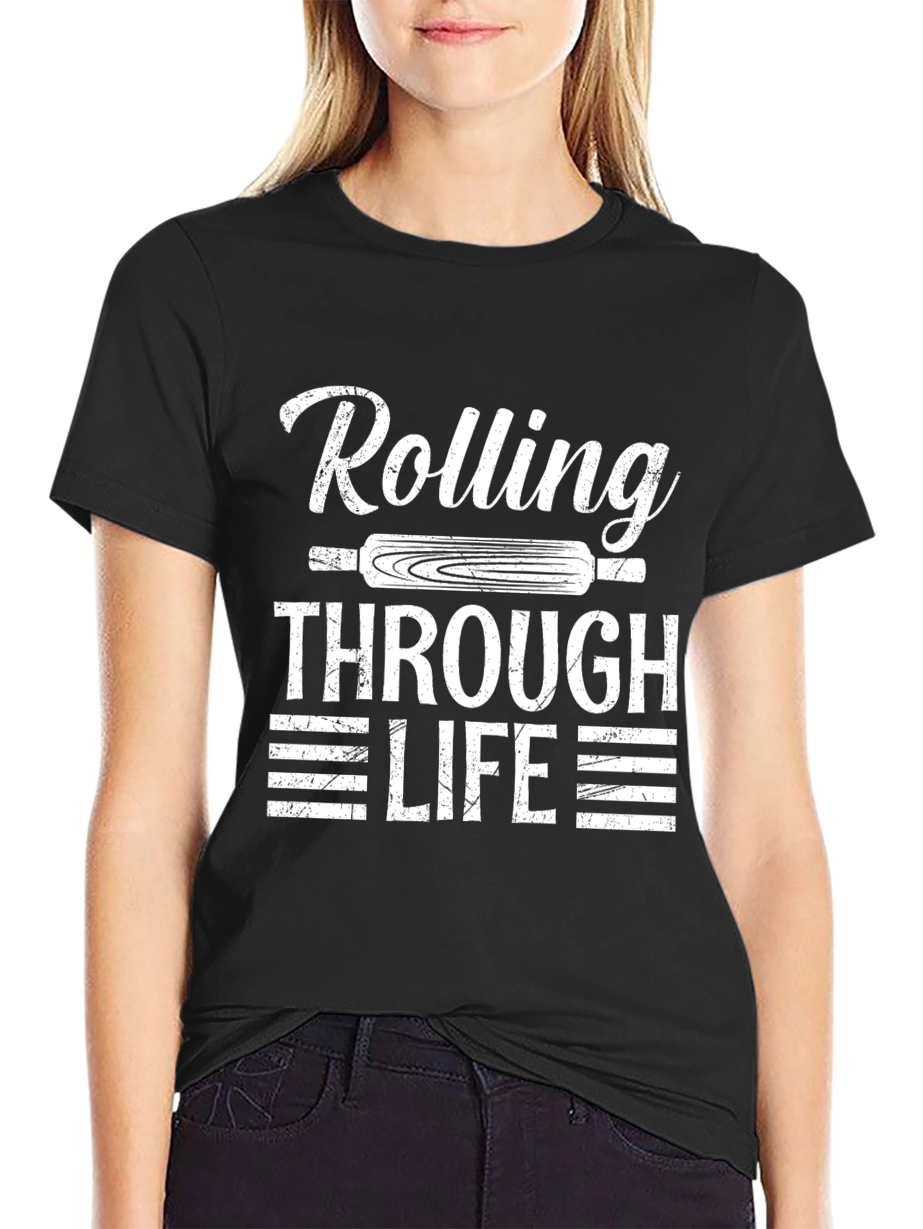 Rolling Through Life T-Shirt - Baker Gift