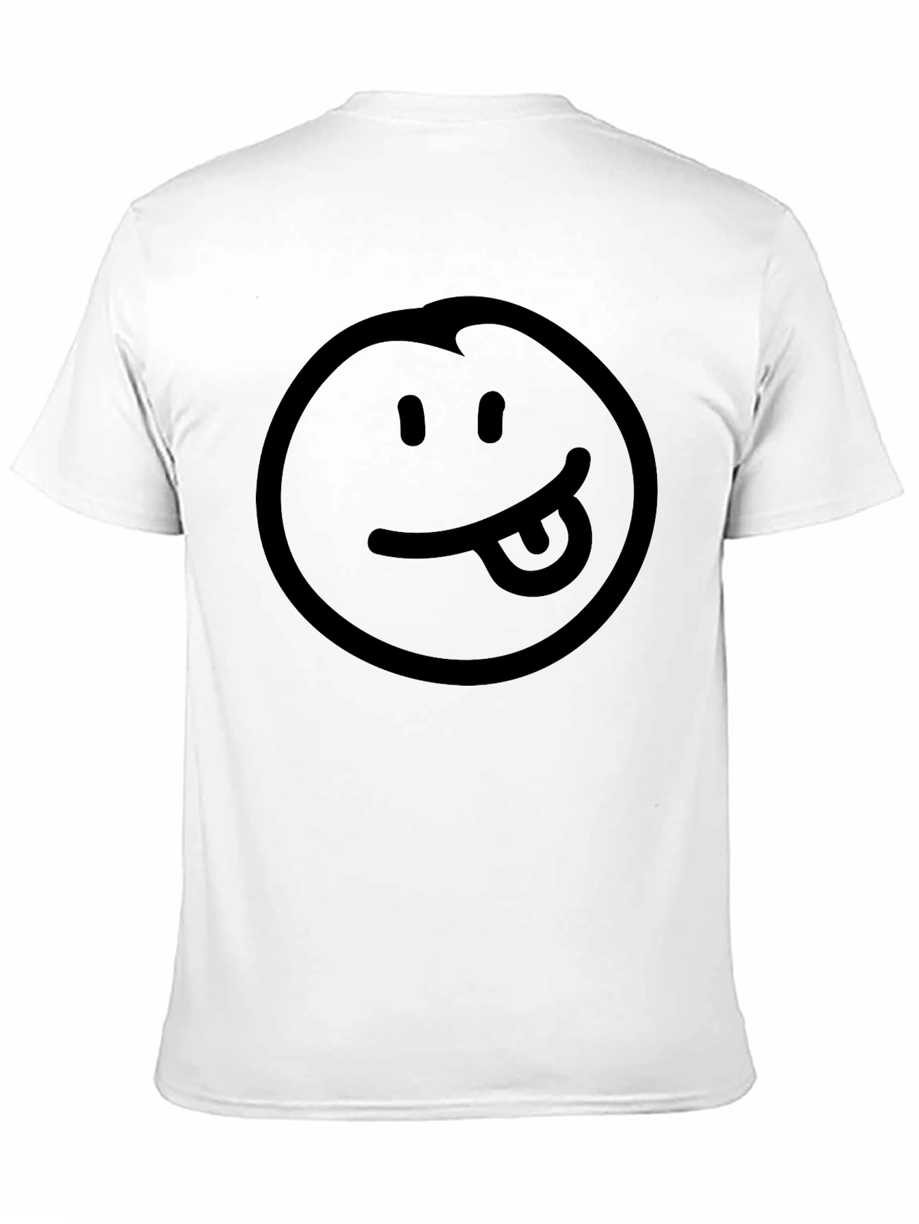 Black Smiley Face Tongue Out T-Shirt
