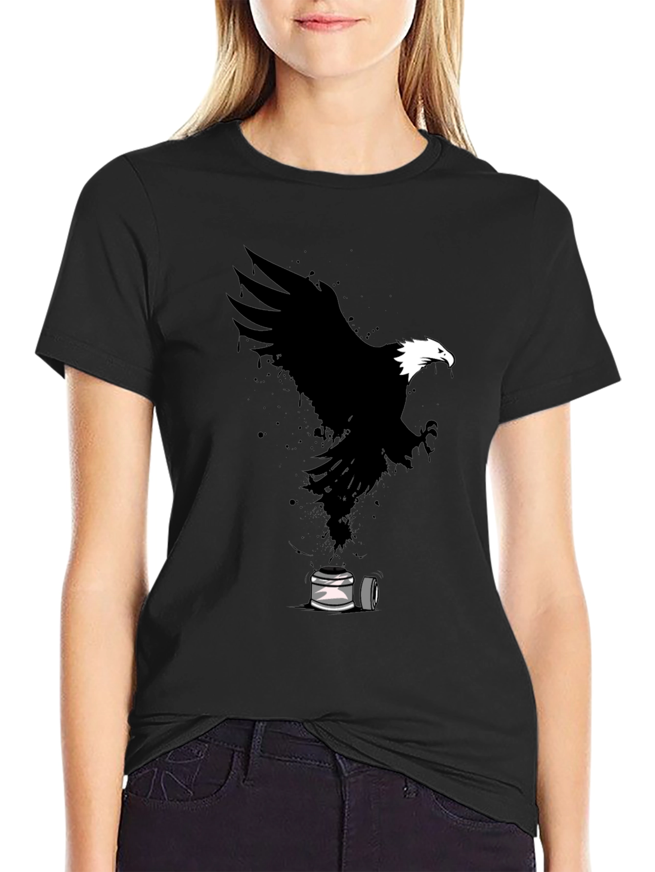 Eagle Spray Paint Art Graphic T-Shirt