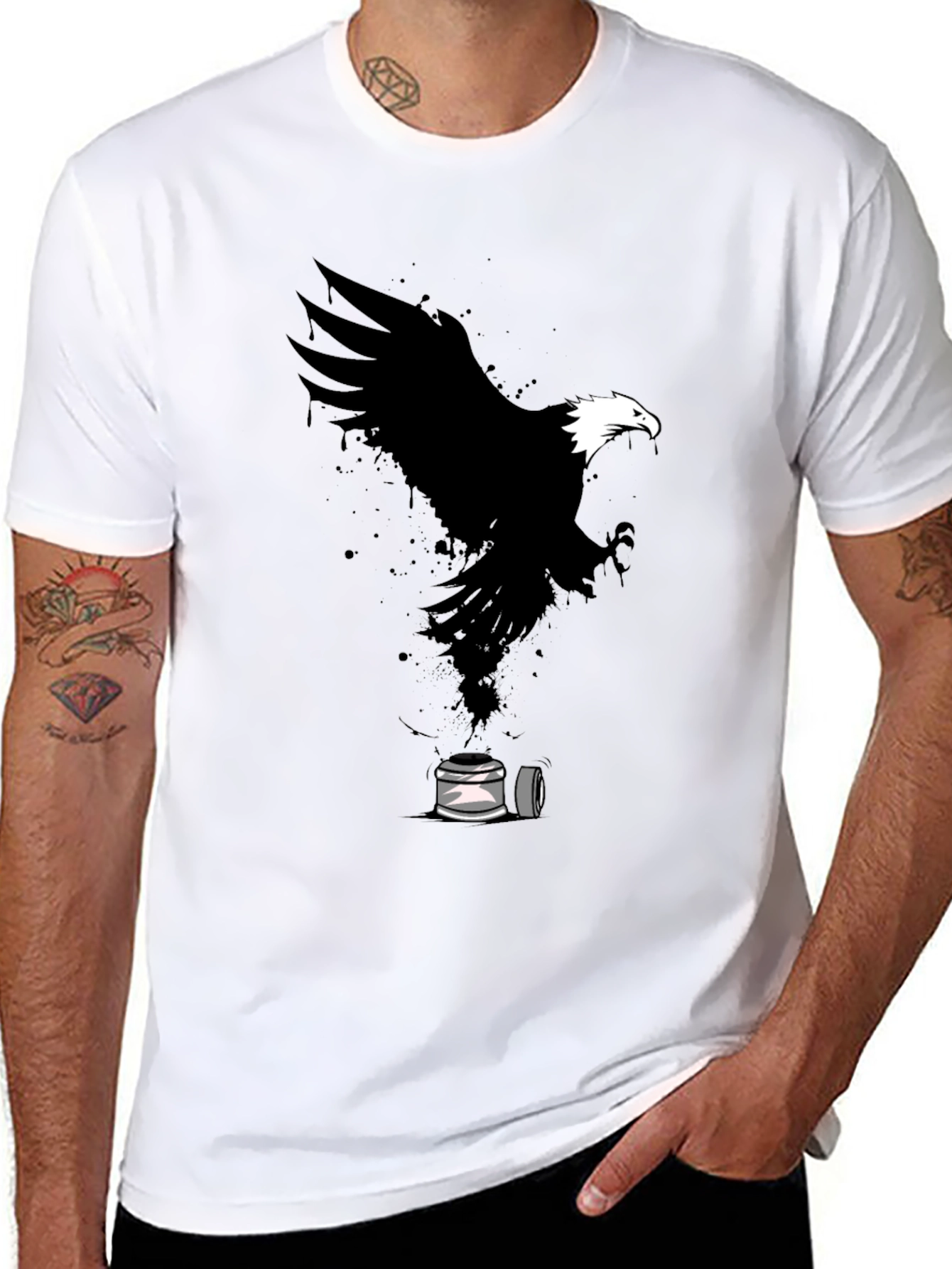 Eagle Spray Paint Art Graphic T-Shirt