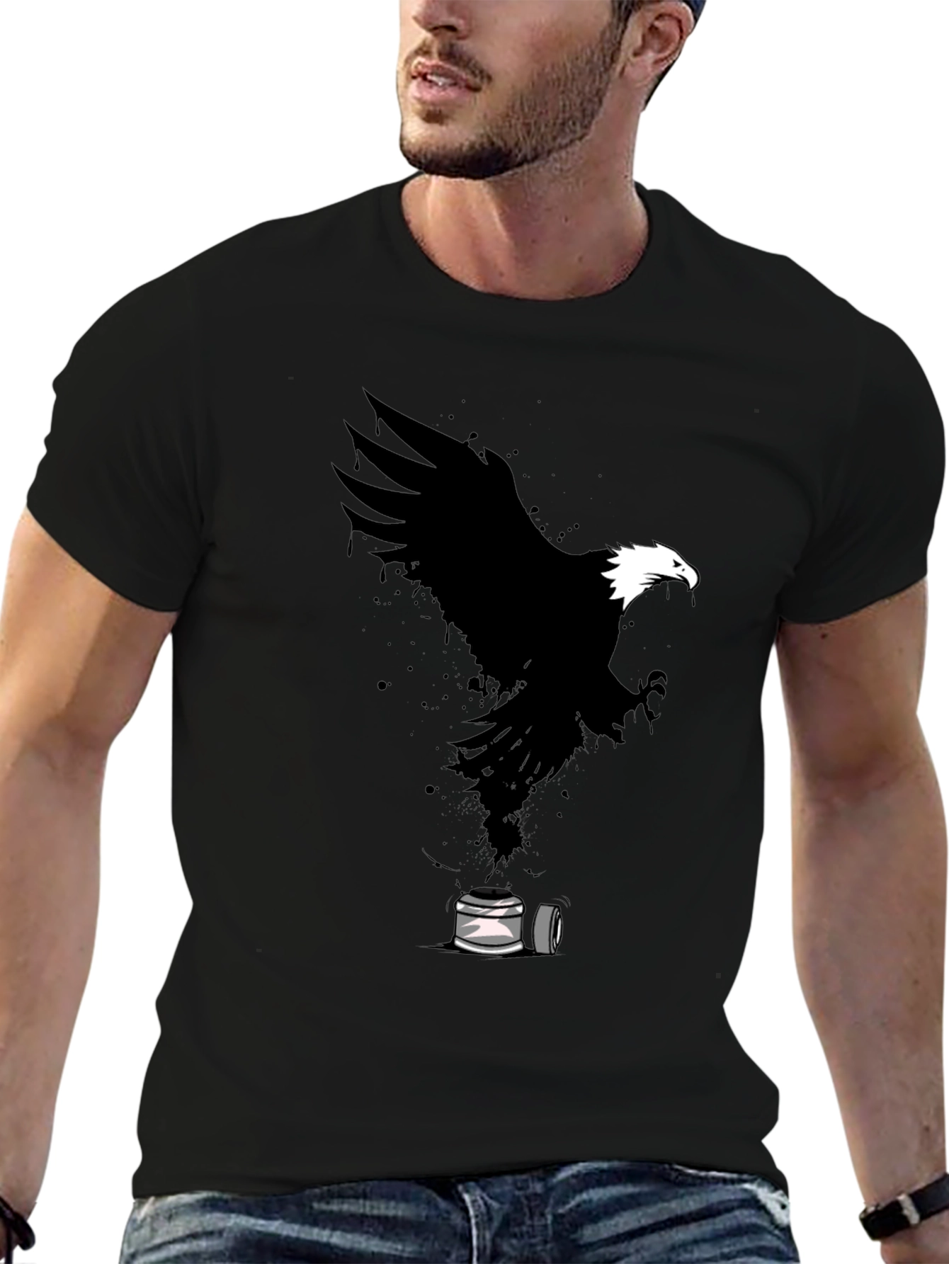 Eagle Spray Paint Art Graphic T-Shirt