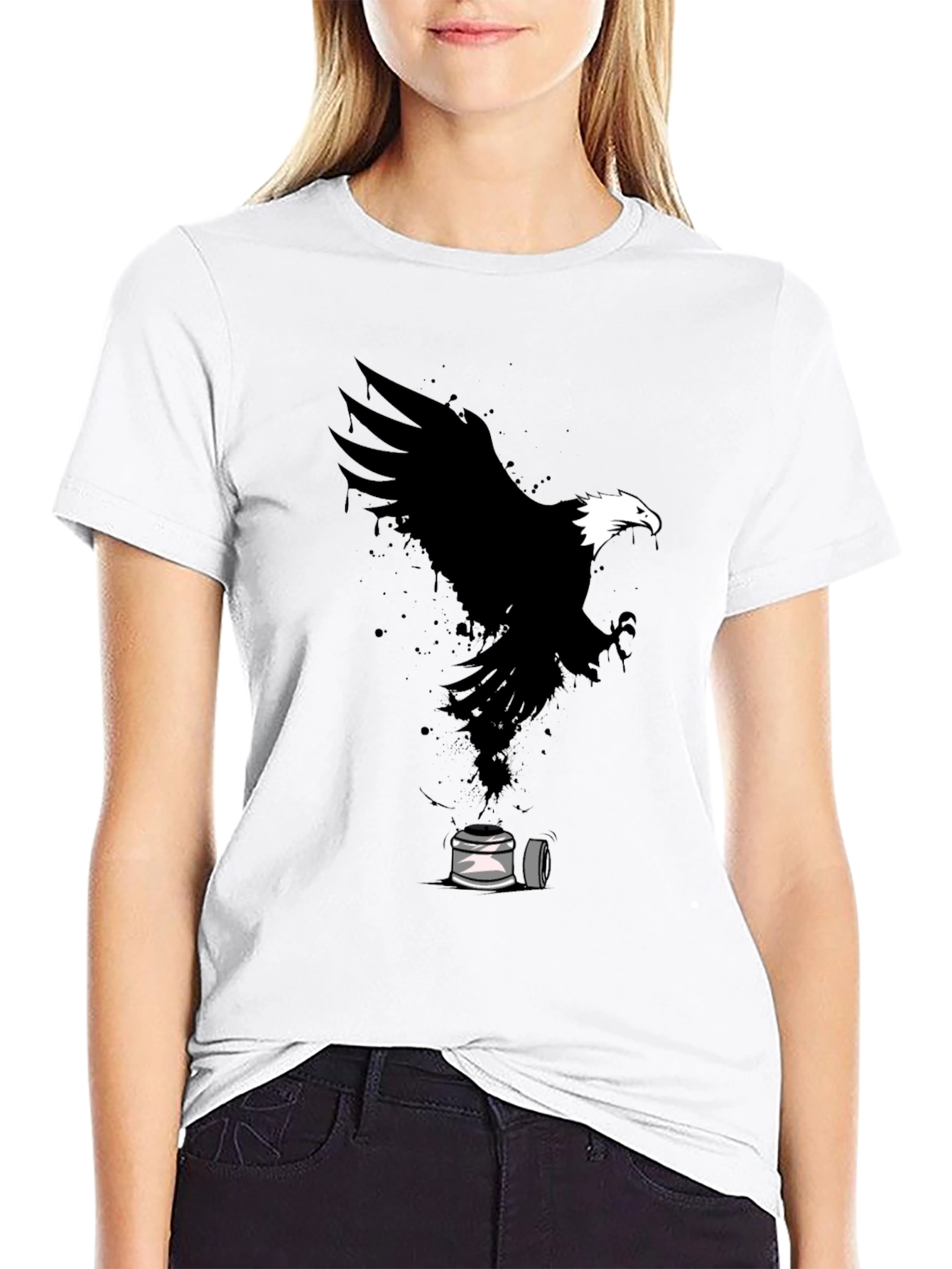 Eagle Spray Paint Art Graphic T-Shirt