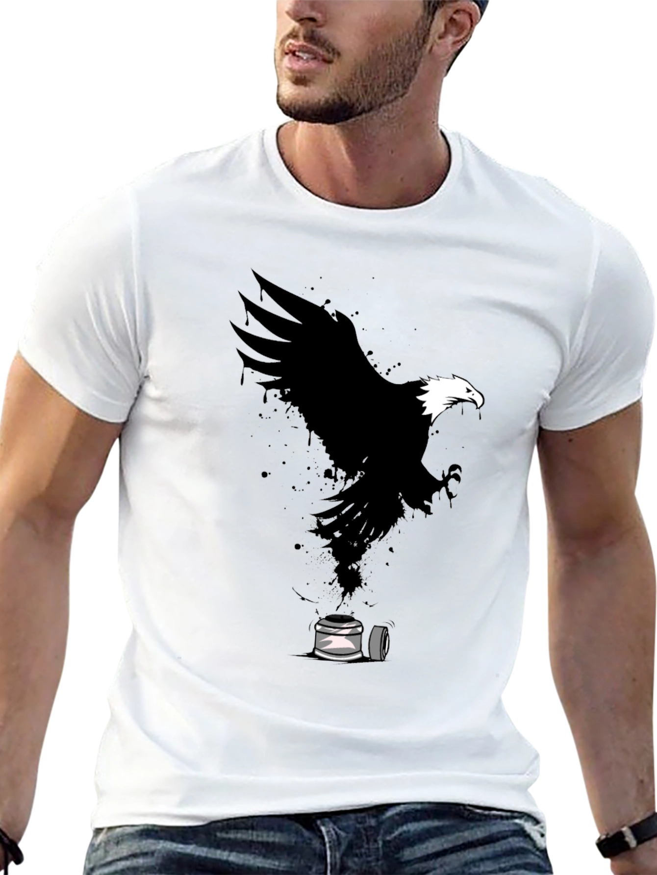 Eagle Spray Paint Art Graphic T-Shirt