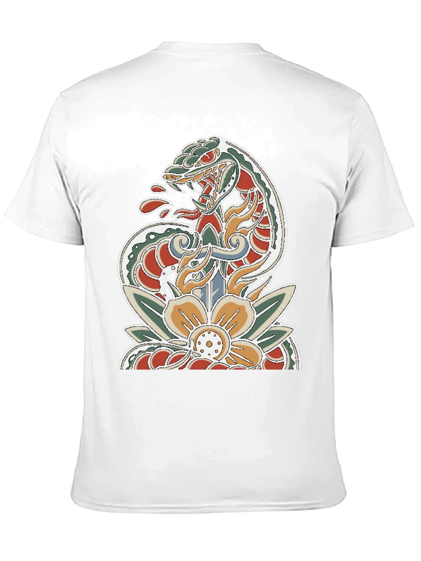 Snake Dagger Tattoo Style Graphic Tee
