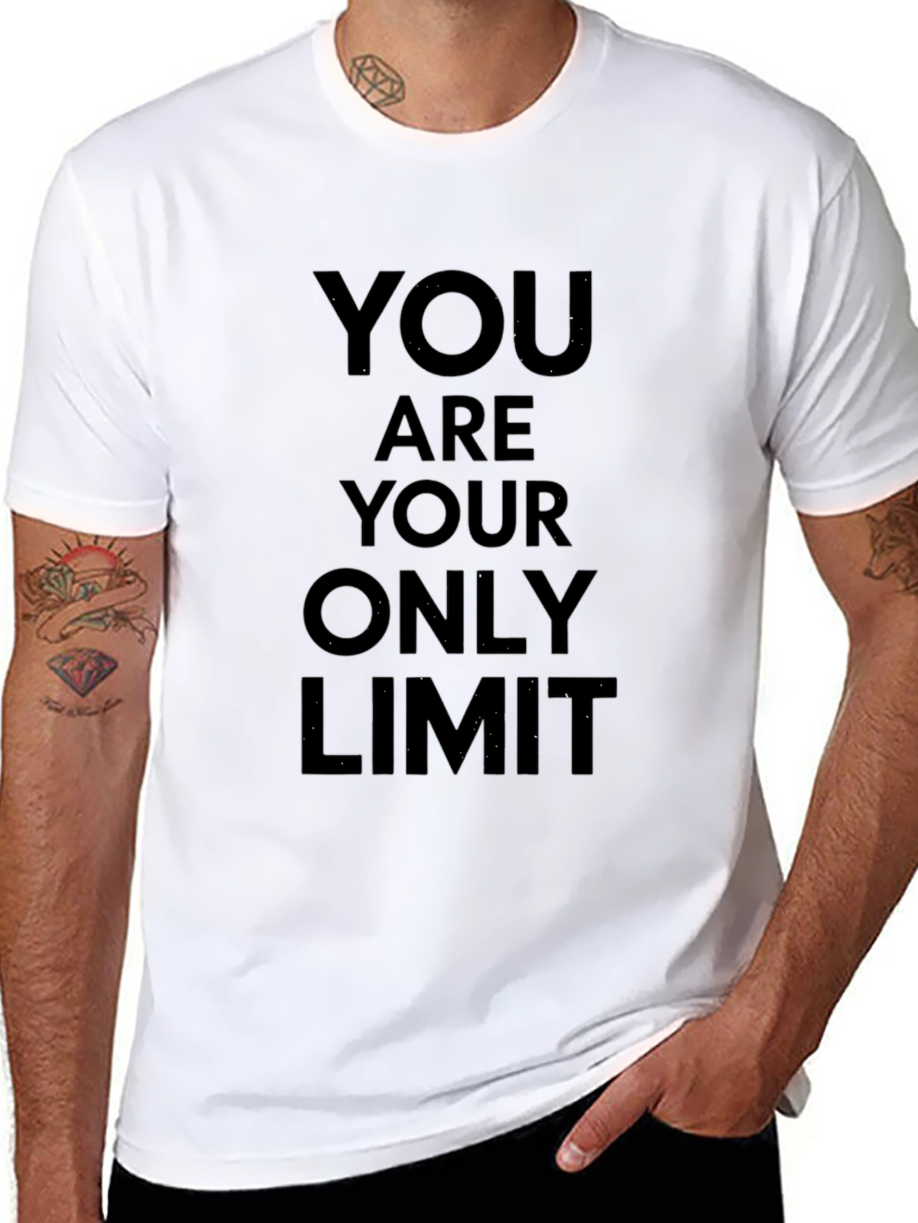Inspirational Black T-Shirt - You Are Your Only Limit