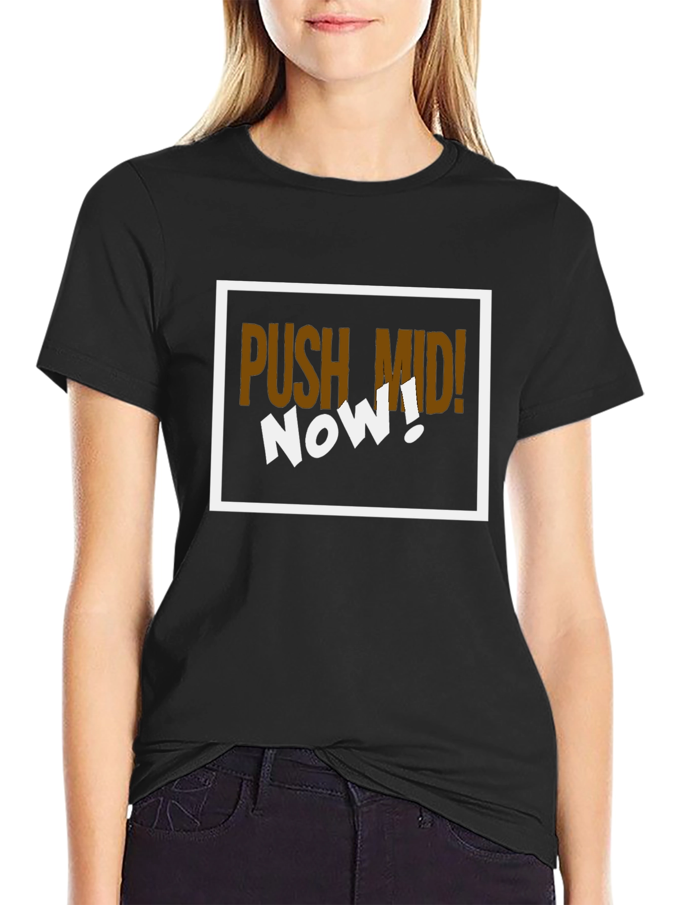 Push Mid! Gamer T-Shirt - Black Graphic Tee