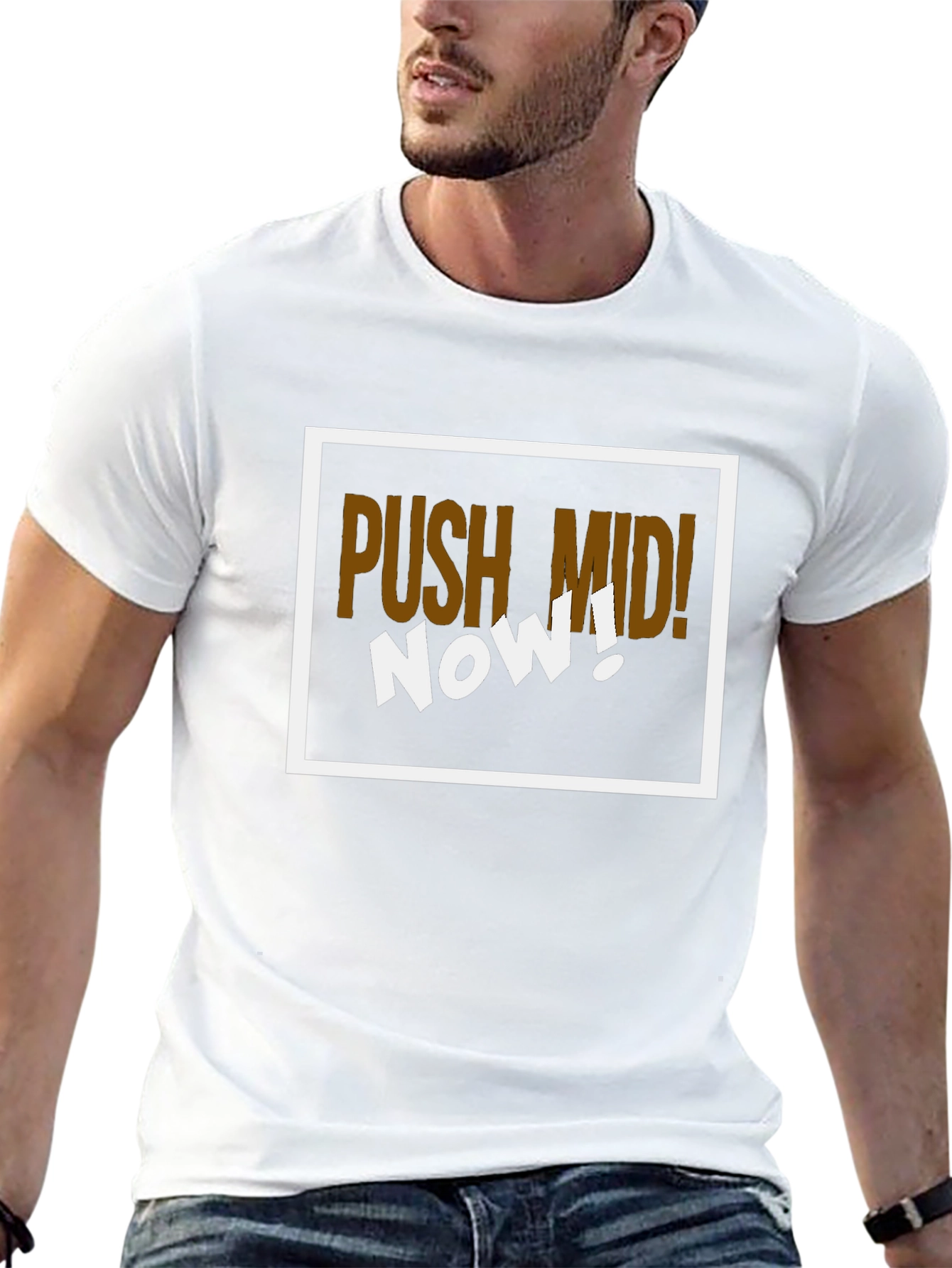 Push Mid! Gamer T-Shirt - Black Graphic Tee
