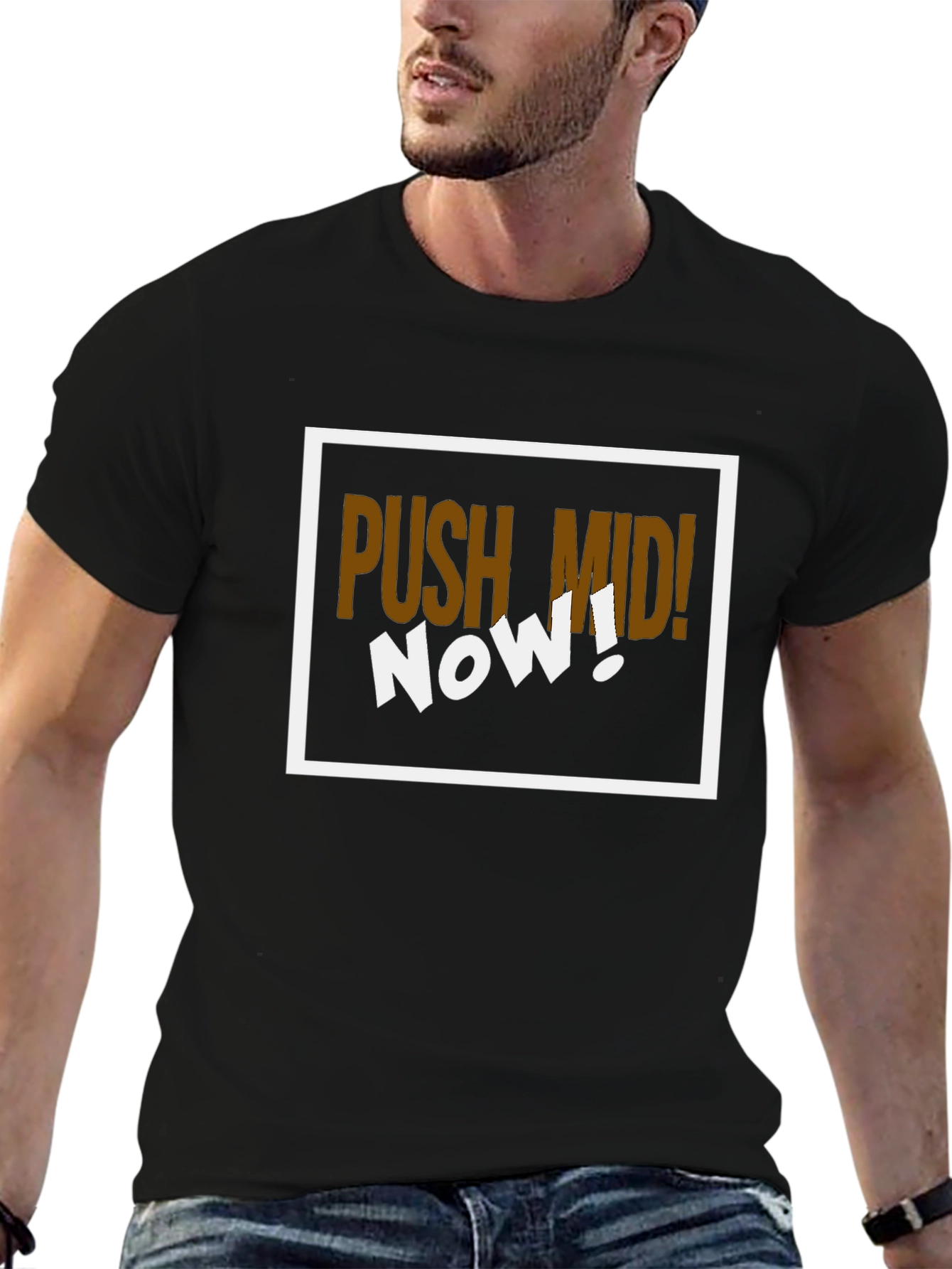 Push Mid! Gamer T-Shirt - Black Graphic Tee