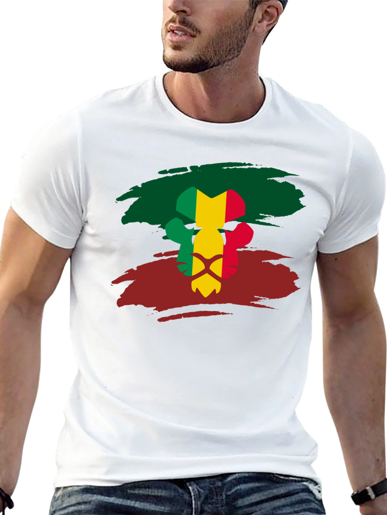 Mali Flag Lion Head T-Shirt