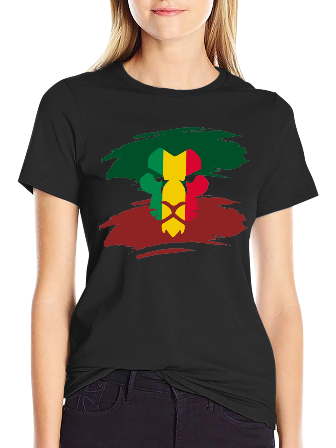 Mali Flag Lion Head T-Shirt