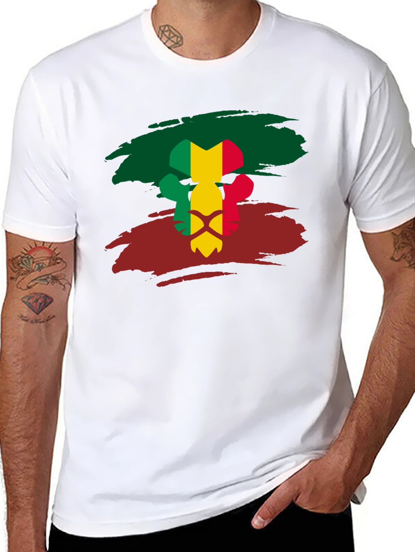 Mali Flag Lion Head T-Shirt