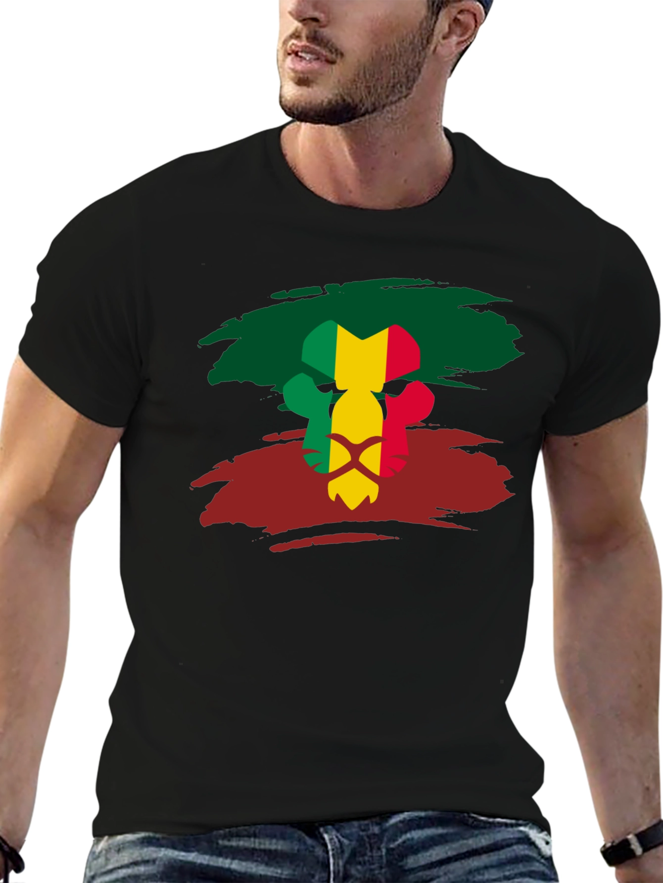 Mali Flag Lion Head T-Shirt