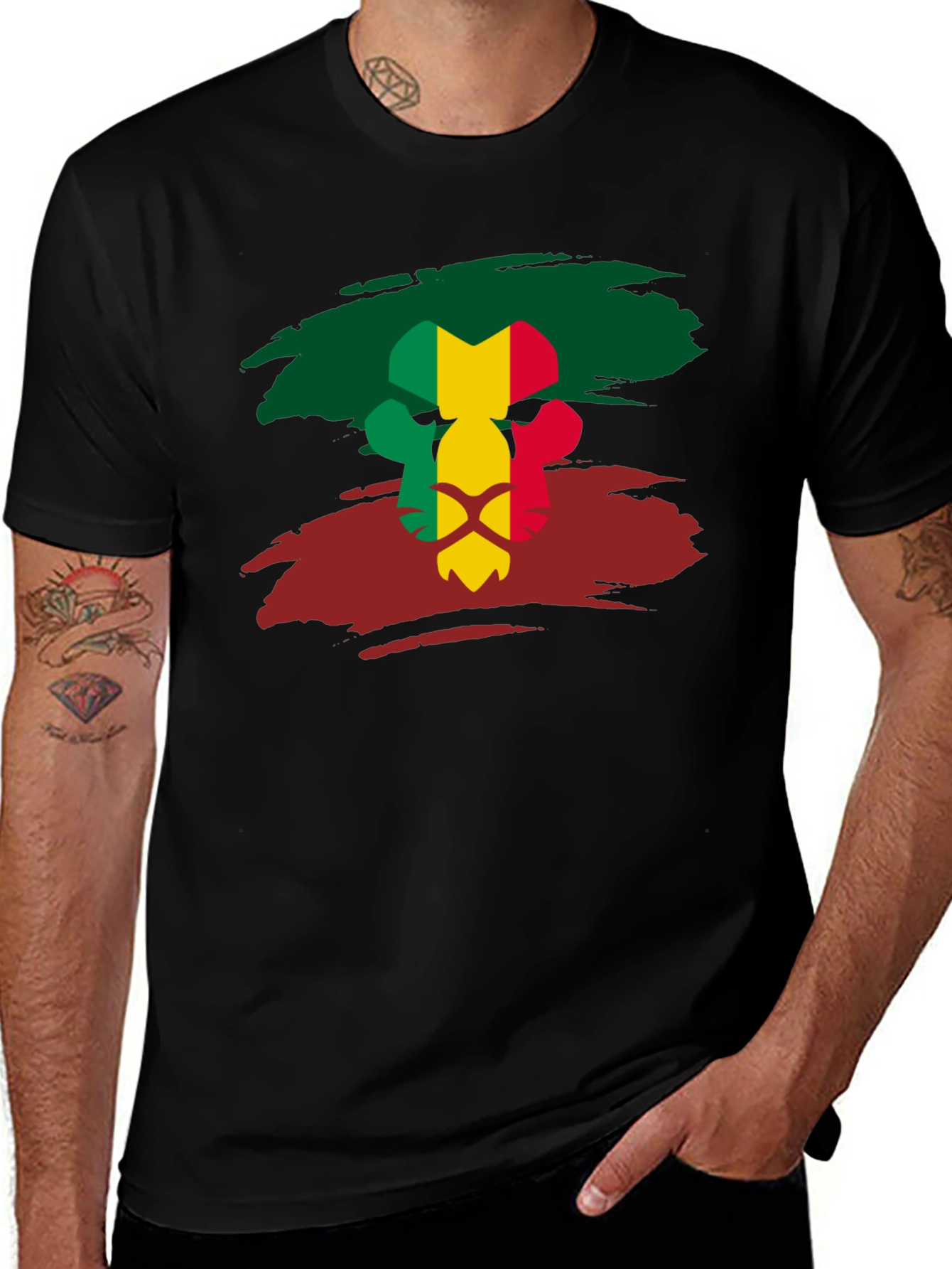 Mali Flag Lion Head T-Shirt
