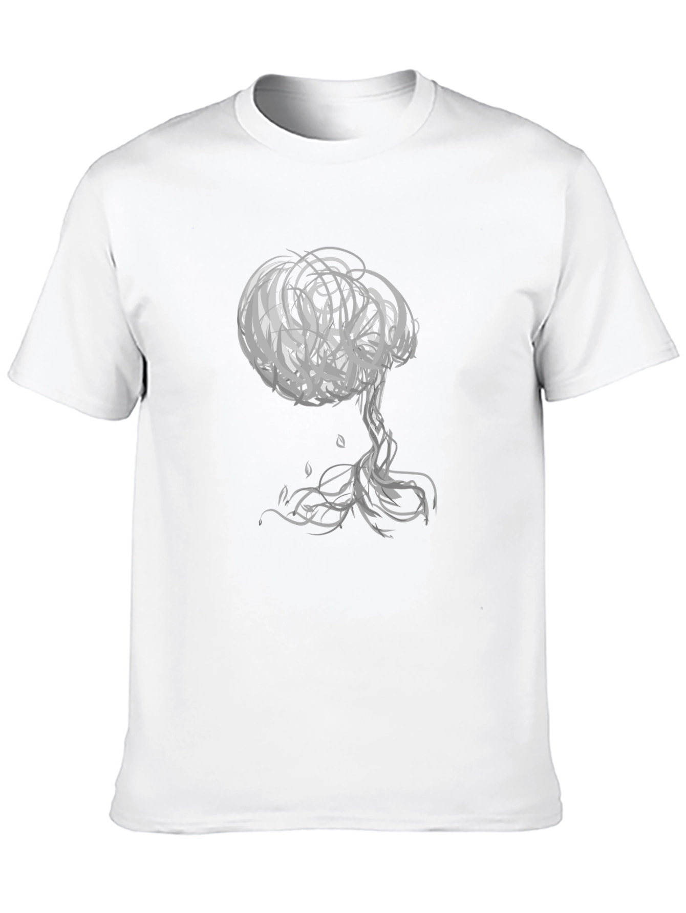 Abstract Tree Graphic Tee - Modern Black T-Shirt