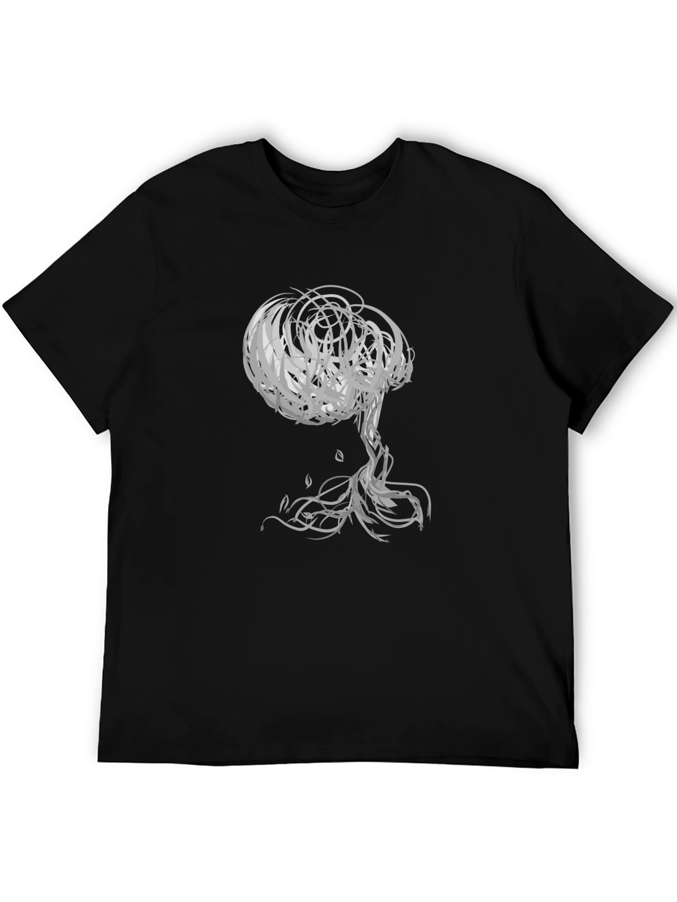 Abstract Tree Graphic Tee - Modern Black T-Shirt