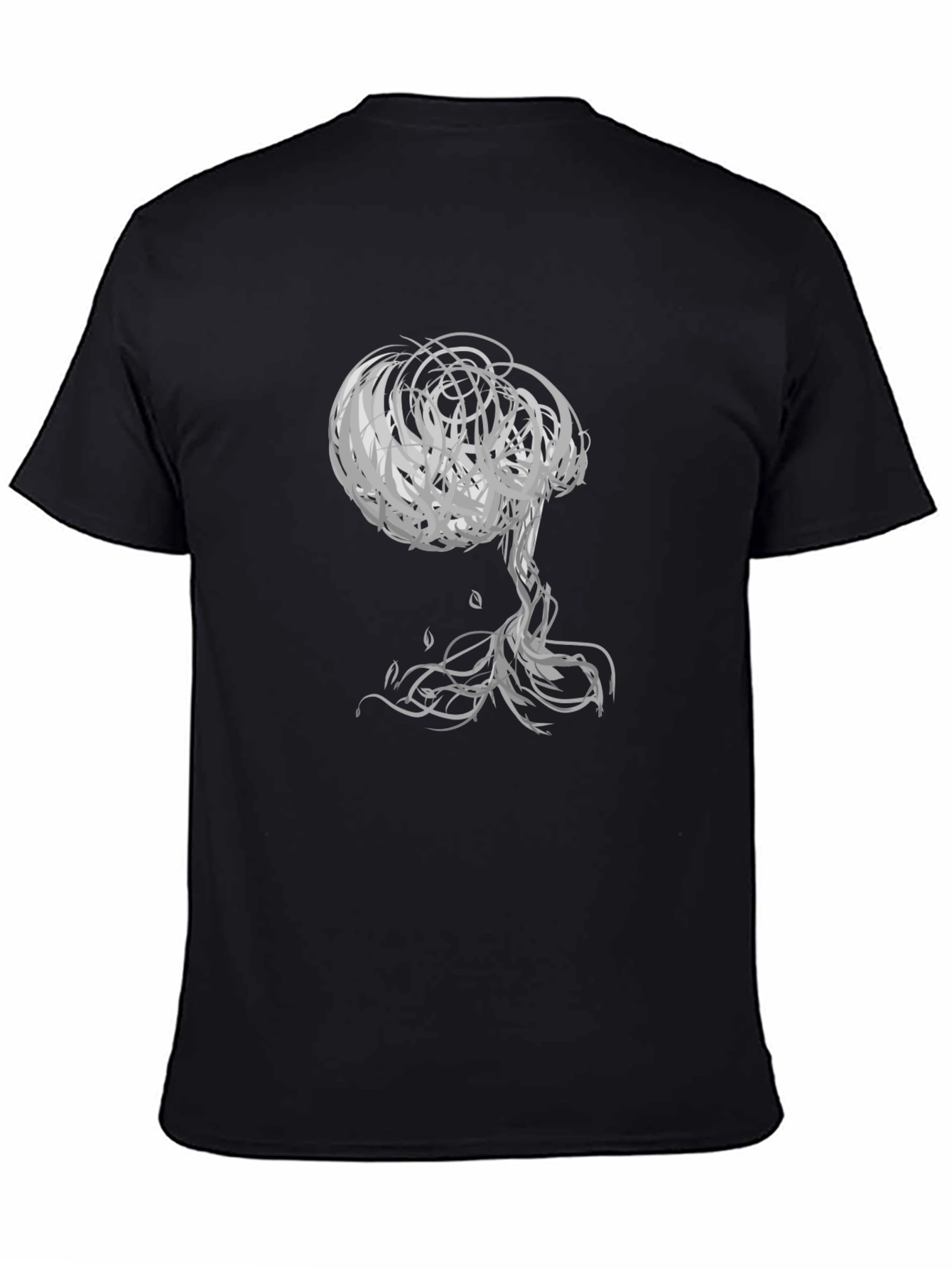 Abstract Tree Graphic Tee - Modern Black T-Shirt