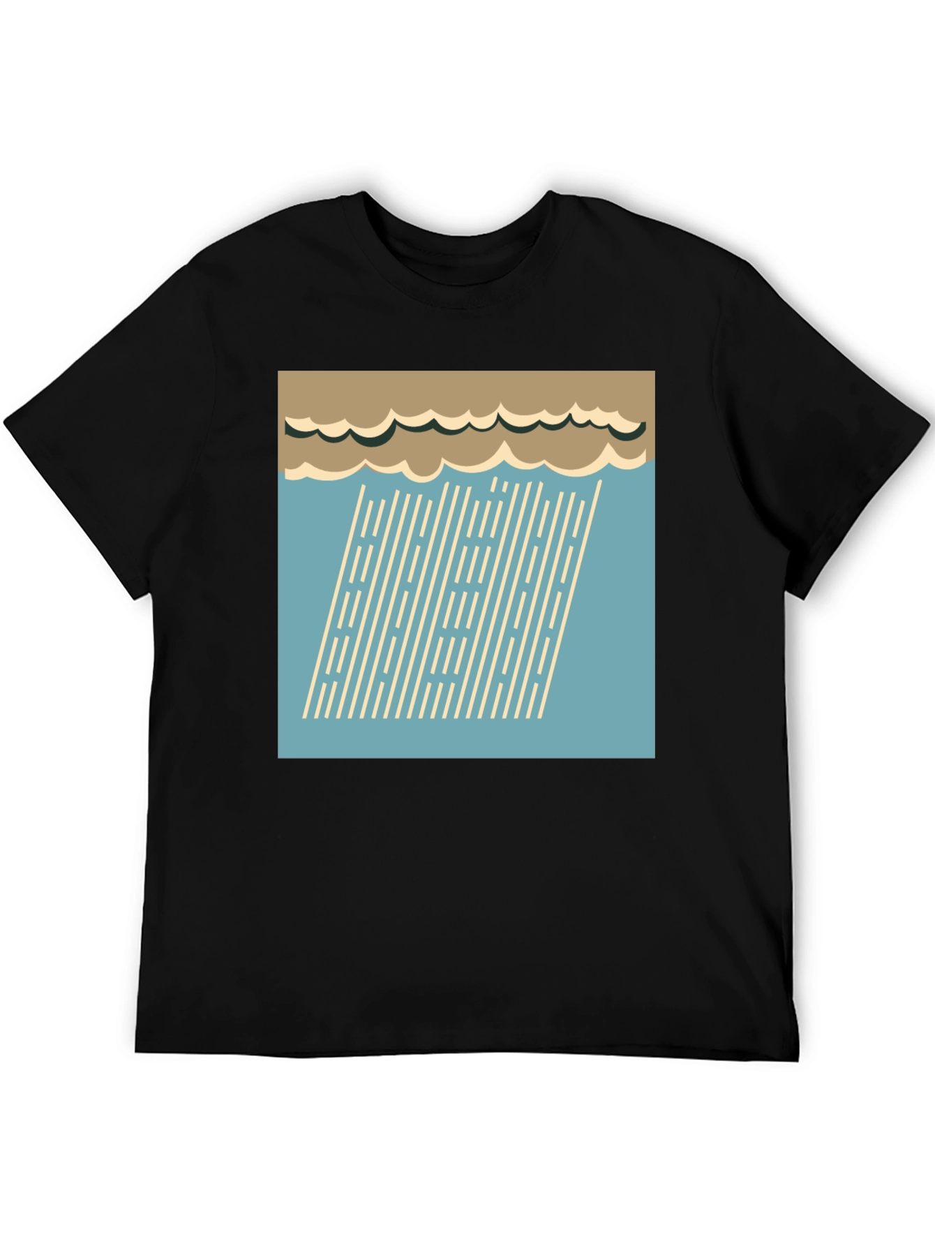 Retro Rain Graphic Tee - Stylish Weather Shirt