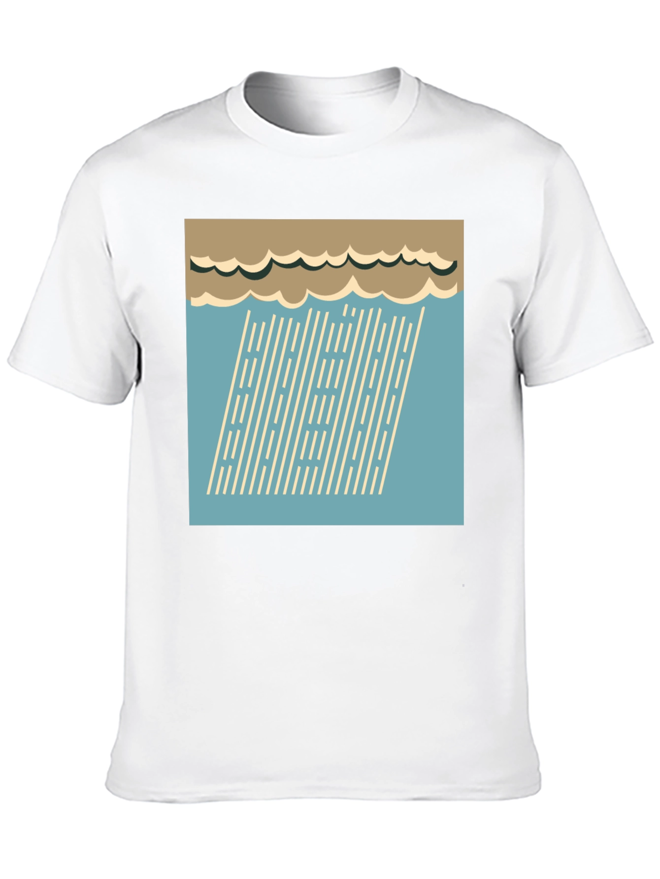 Retro Rain Graphic Tee - Stylish Weather Shirt