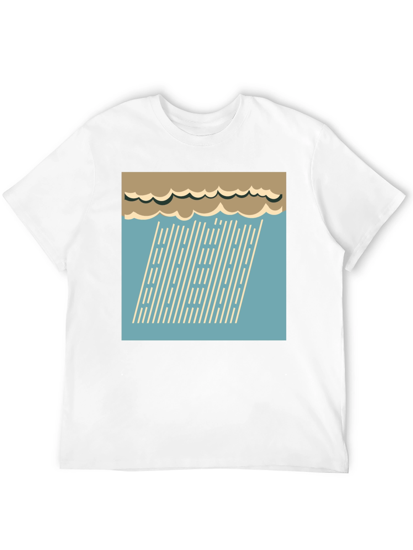 Retro Rain Graphic Tee - Stylish Weather Shirt