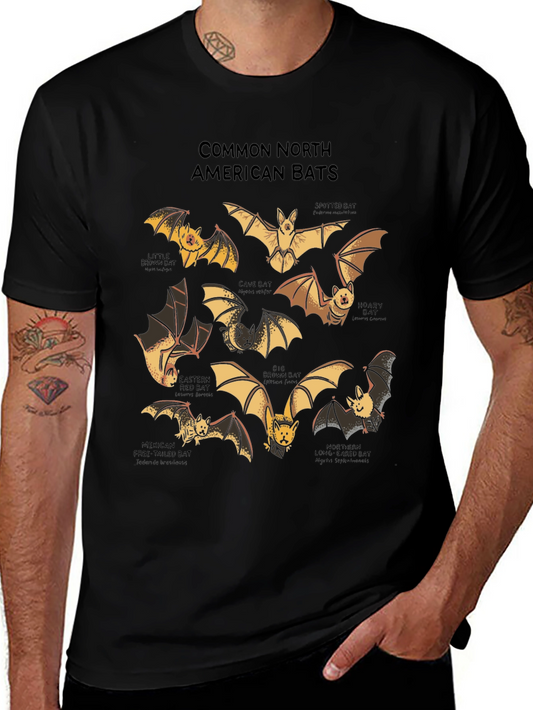 North American Bats Graphic Print T-Shirt