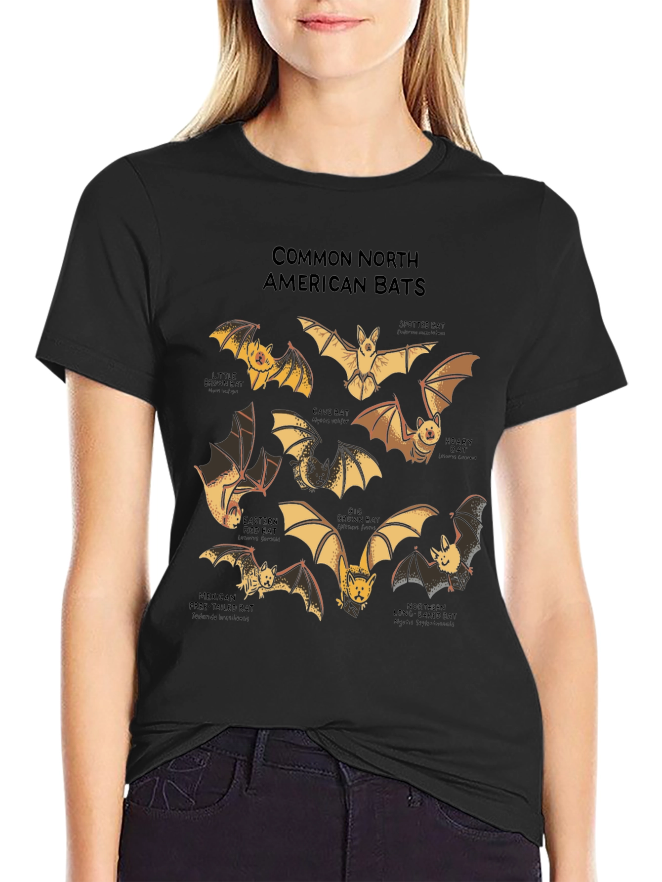 North American Bats Graphic Print T-Shirt