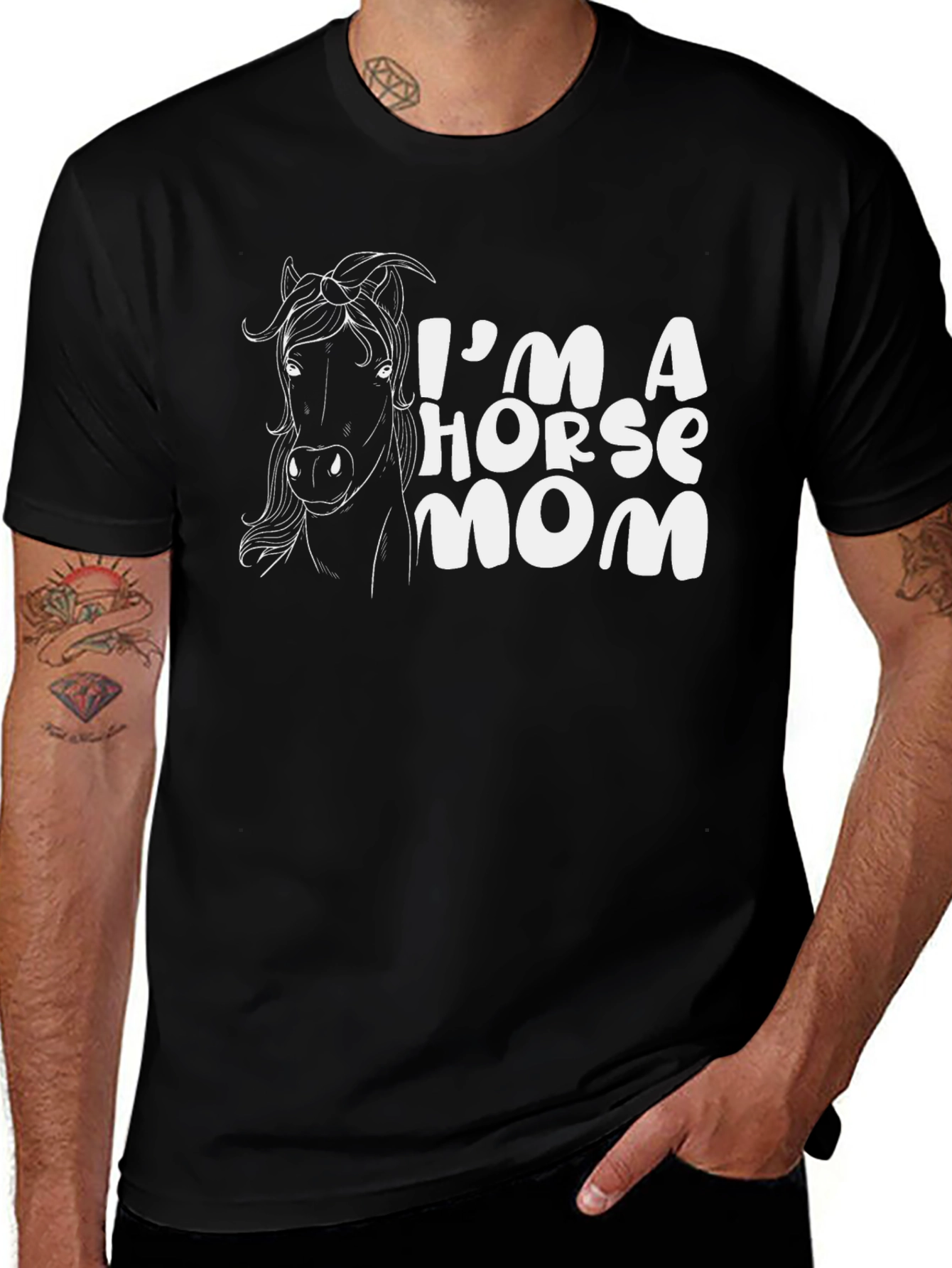 Im A Horse Mom T-Shirt - Black Tee