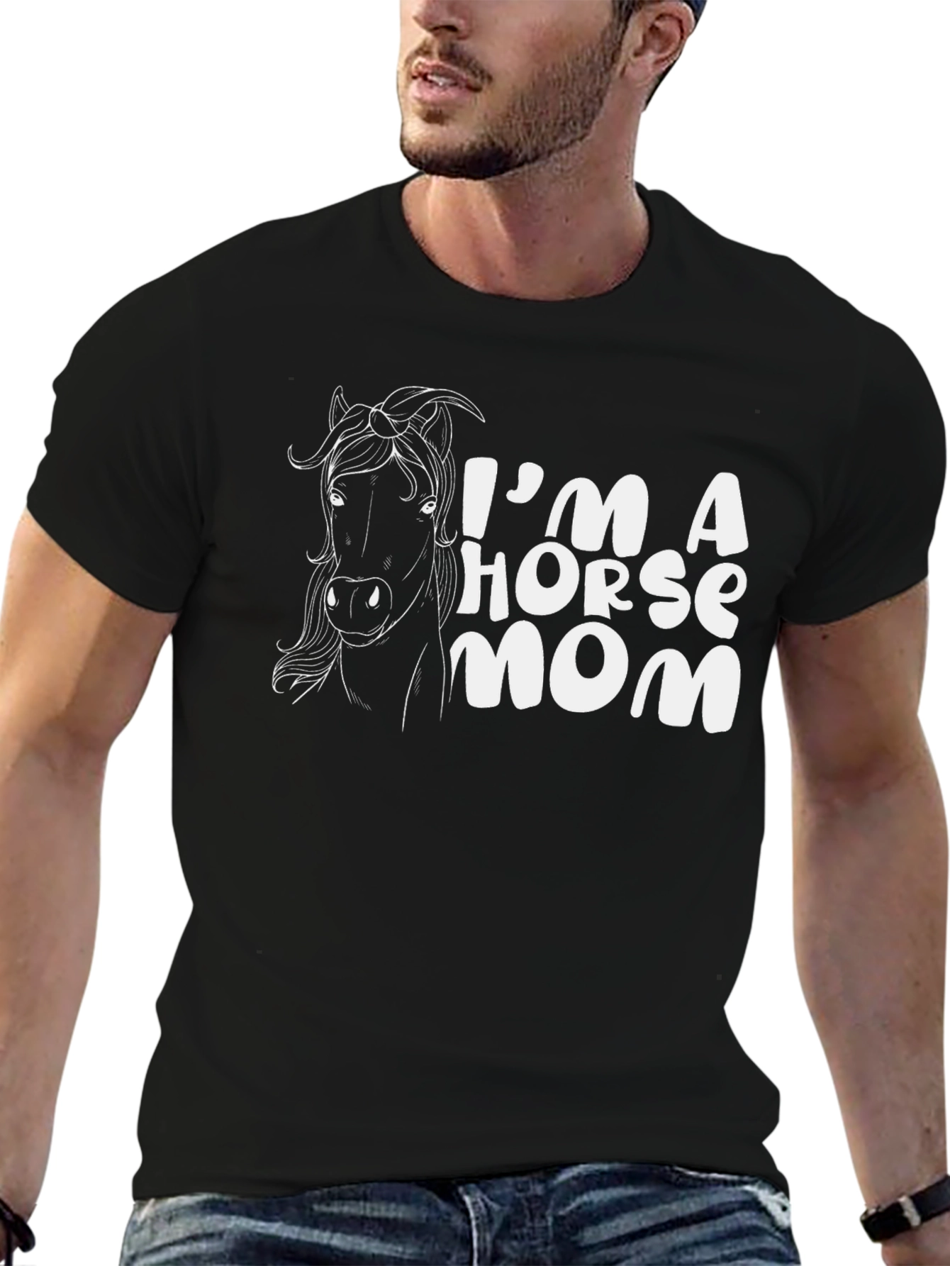 Im A Horse Mom T-Shirt - Black Tee