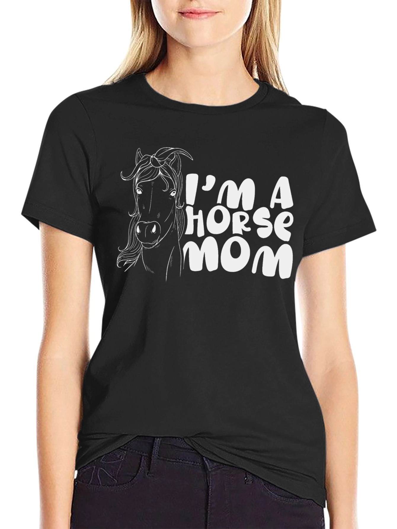 Im A Horse Mom T-Shirt - Black Tee