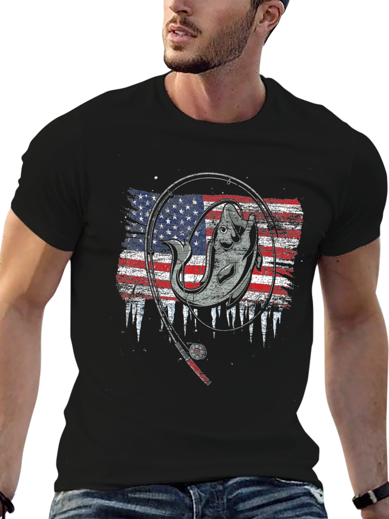 Fishing USA Flag T-Shirt