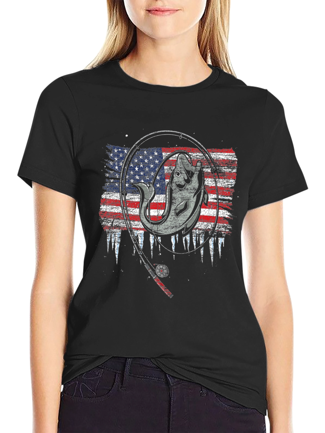 Fishing USA Flag T-Shirt