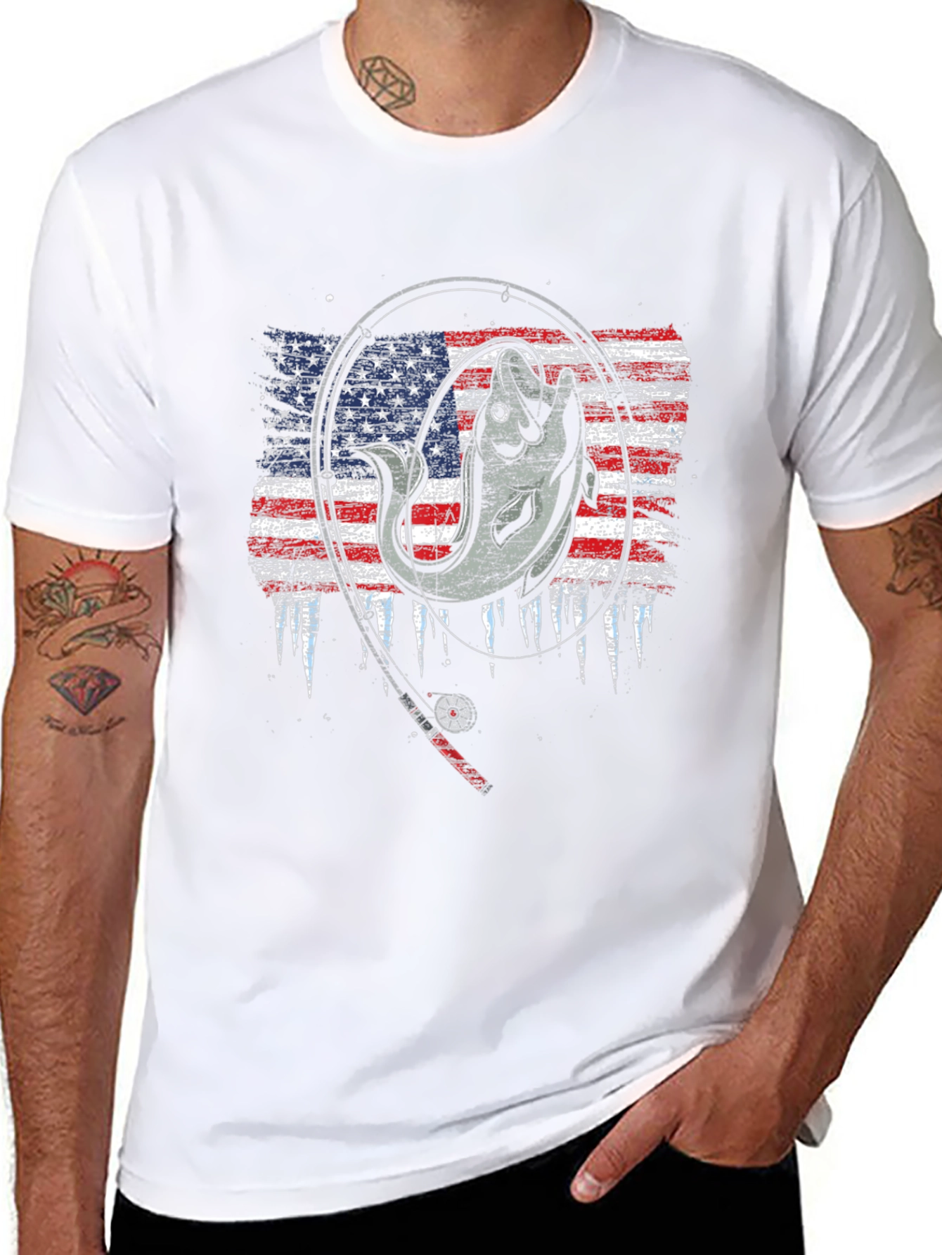 Fishing USA Flag T-Shirt