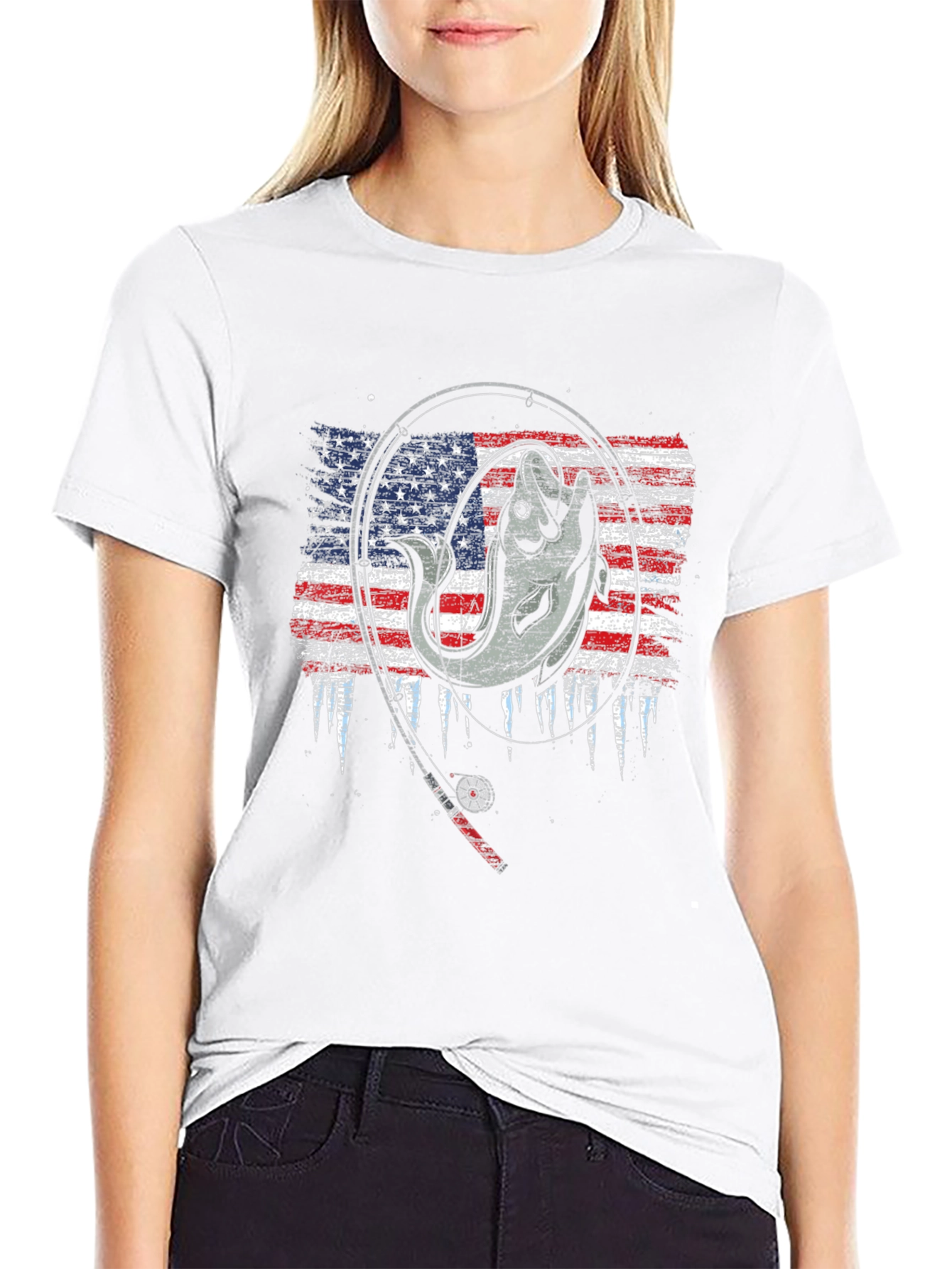 Fishing USA Flag T-Shirt