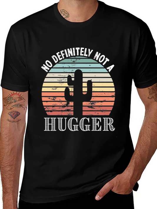 No Hugger Cactus Graphic Tee - Unisex Black Cotton T-Shirt