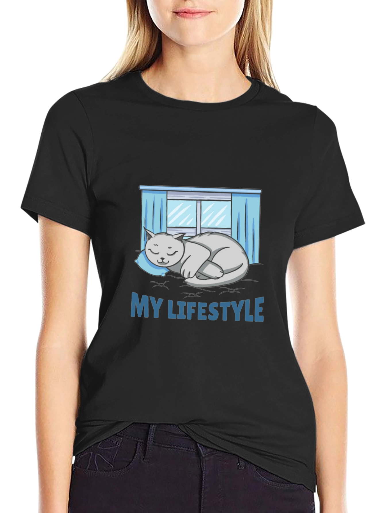 My Lifestyle Cat Nap Black T-Shirt