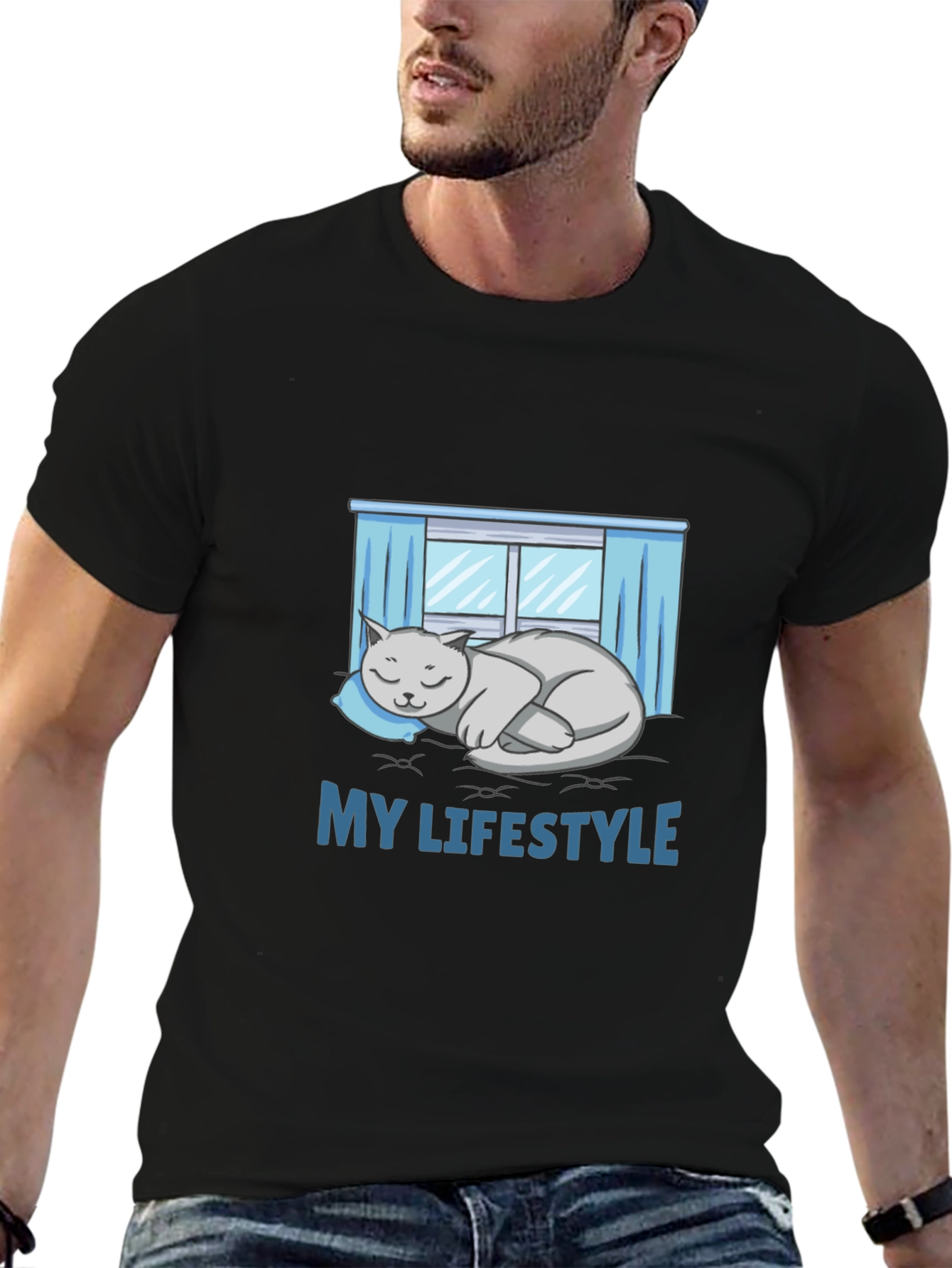 My Lifestyle Cat Nap Black T-Shirt