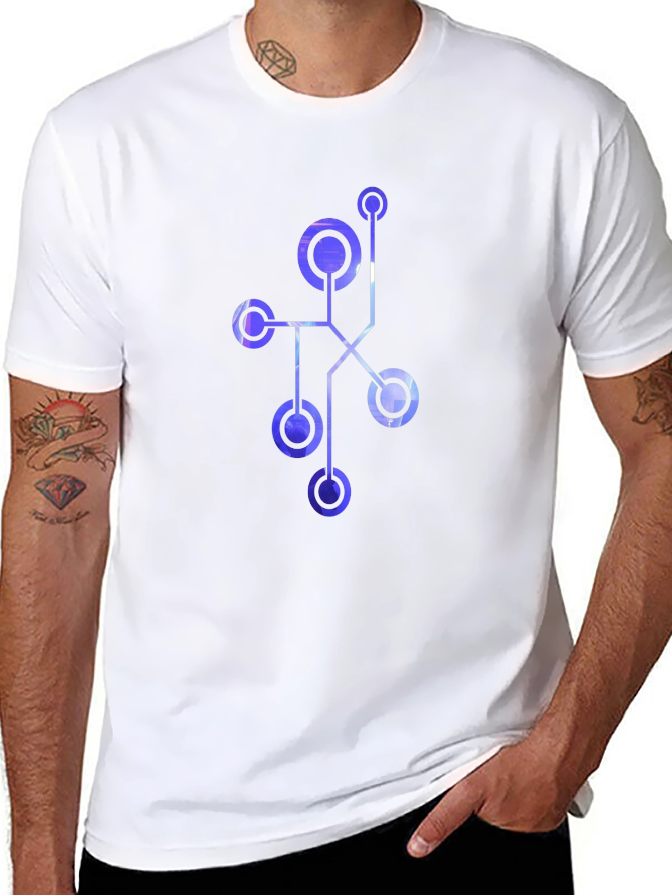 Abstract Geometric Design Mens Black T-Shirt