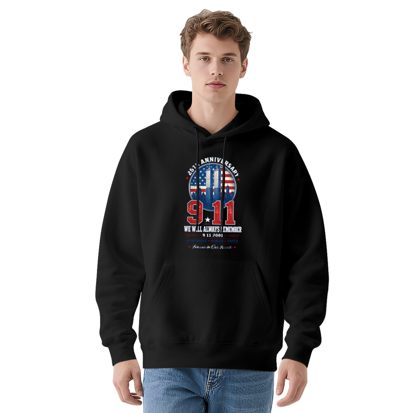 We Will Always Remember 9/11 25th Anniversary Memorial Hoodie