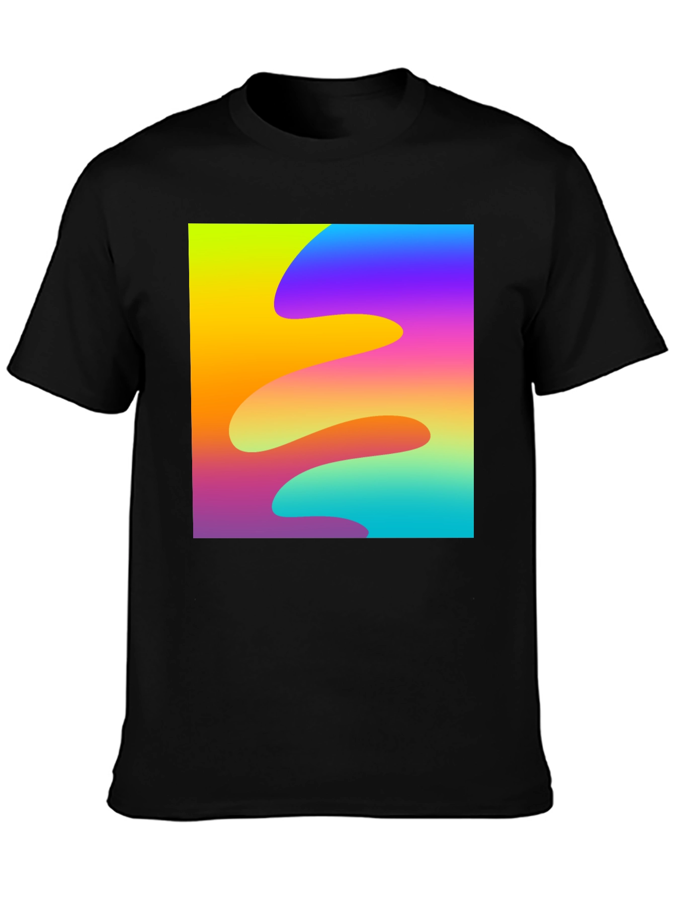 Abstract Wave Black T-Shirt