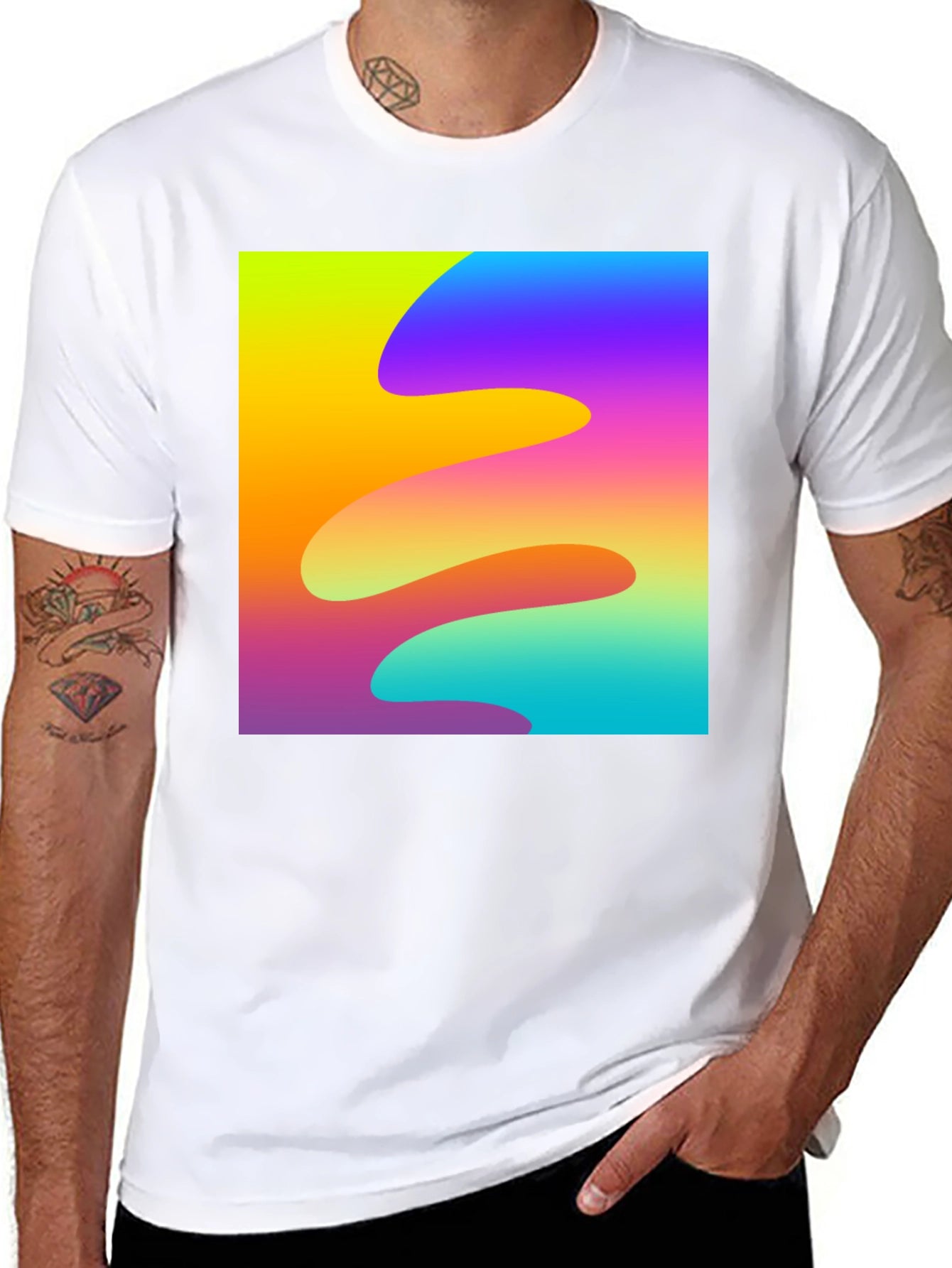Abstract Wave Black T-Shirt