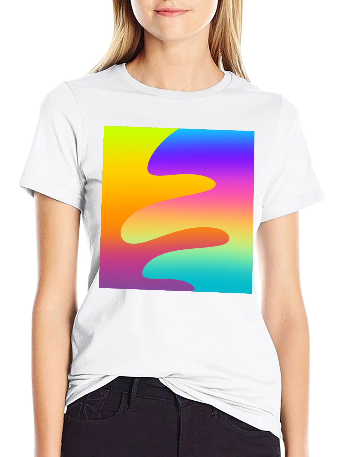 Abstract Wave Black T-Shirt