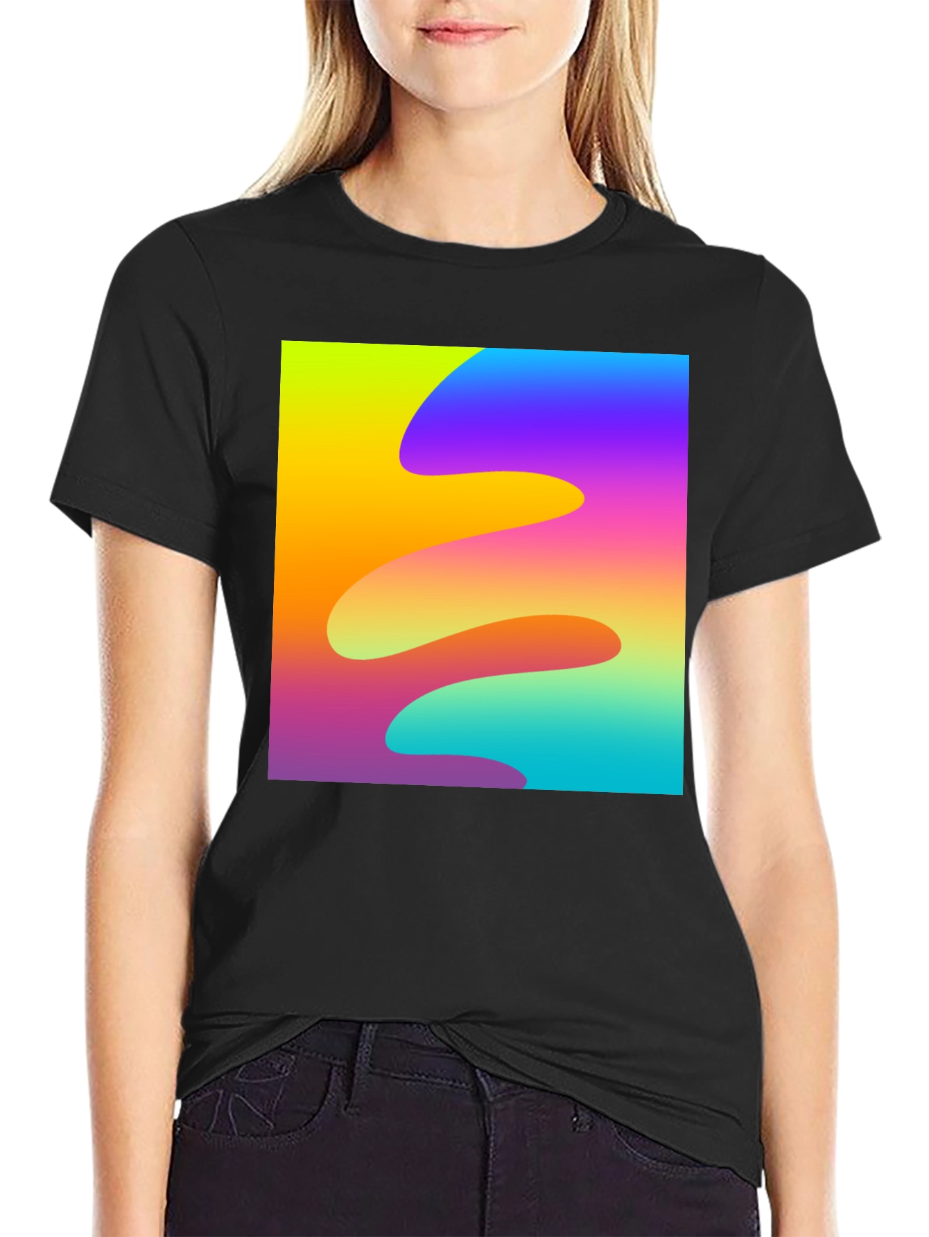 Abstract Wave Black T-Shirt
