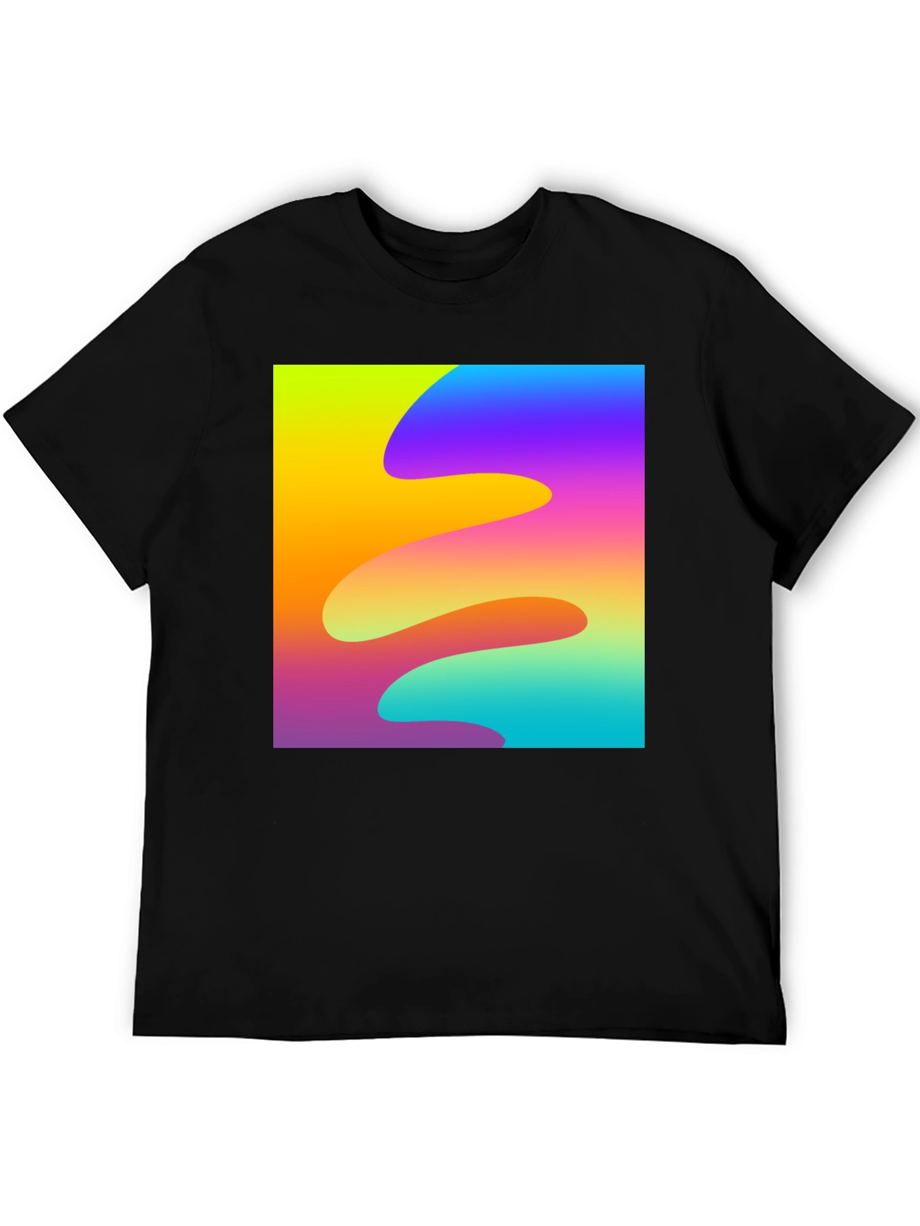Abstract Wave Black T-Shirt