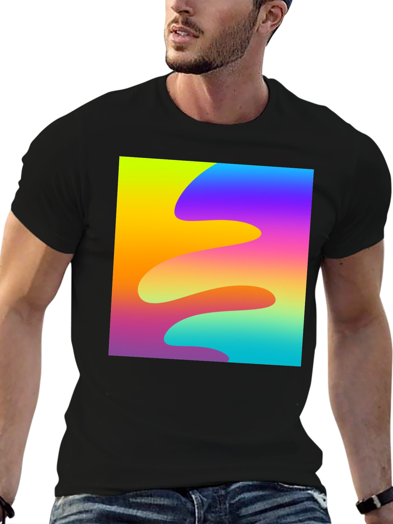 Abstract Wave Black T-Shirt