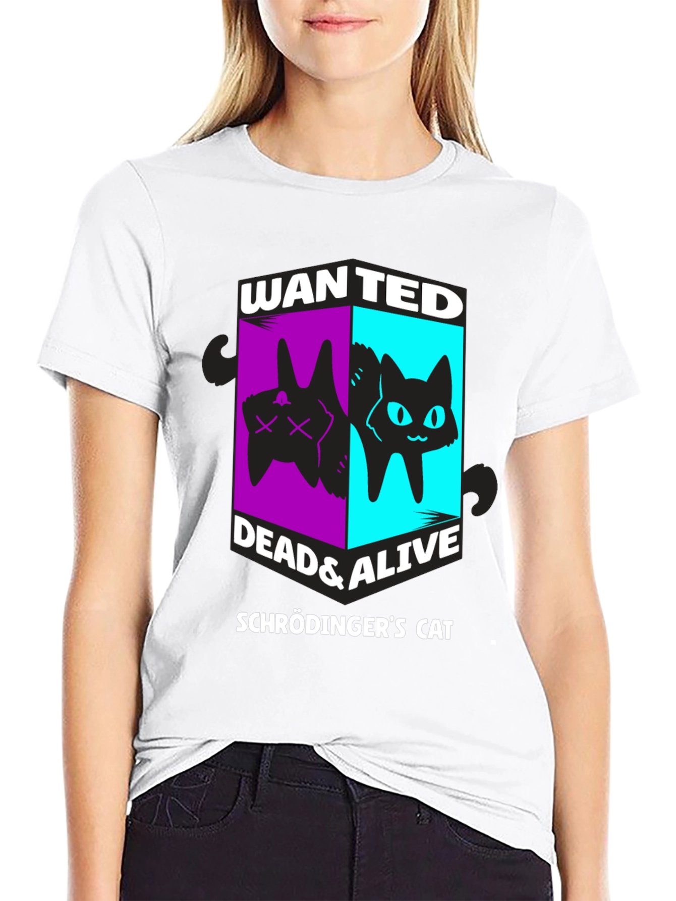 Schrödingers Cat Wanted Dead & Alive Graphic T-Shirt