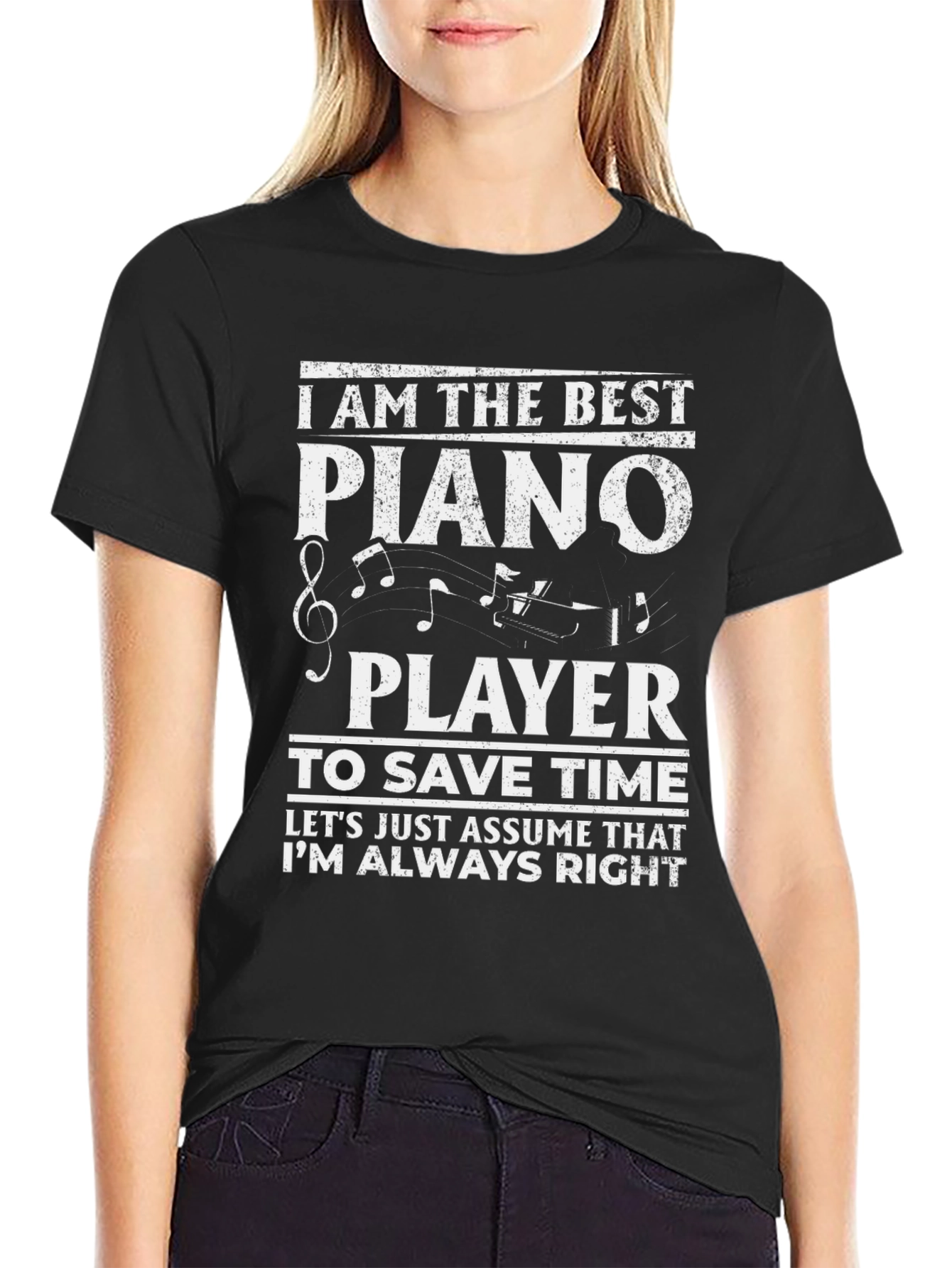 Best Piano Player Graphic Tee Shirt